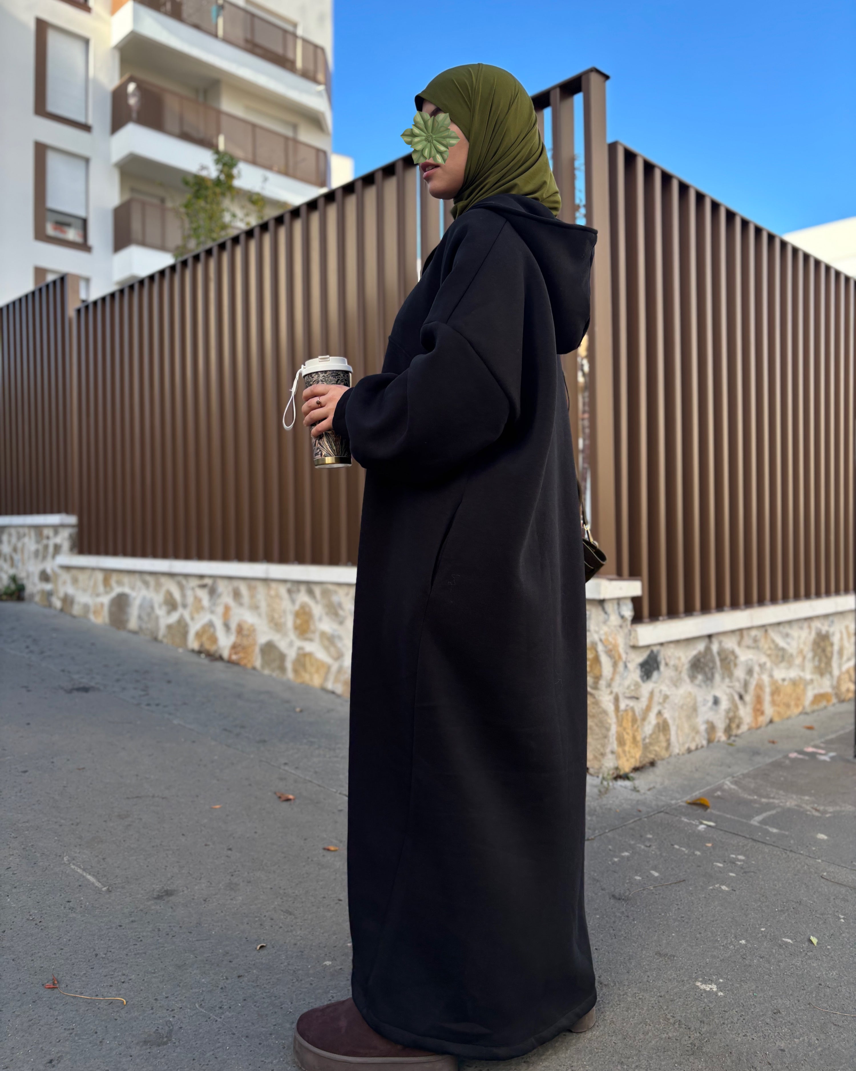 Sweat Maxi Moltonné Oversize – L’abaya pull cocooning de la saison