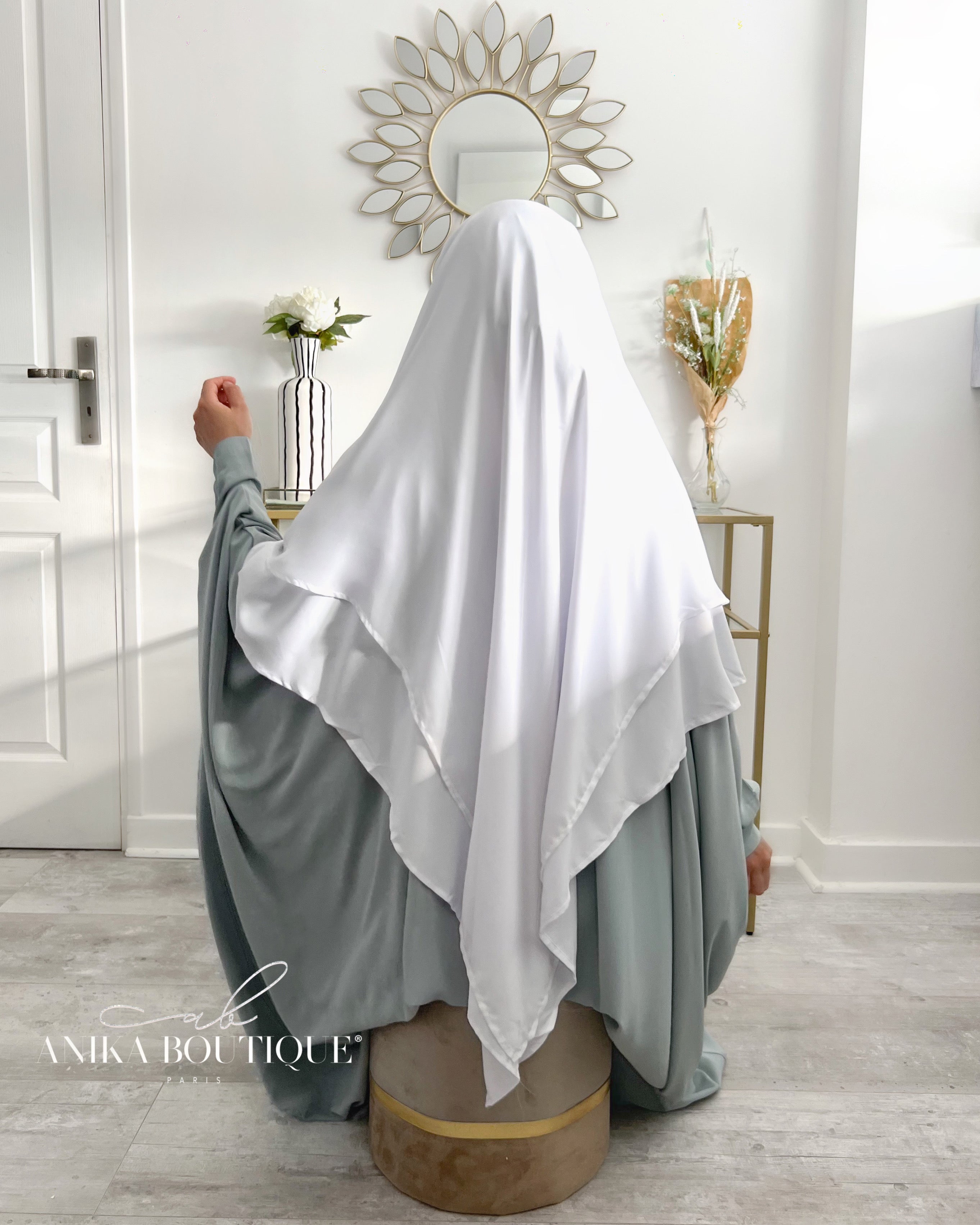 Khimar moyen 2 voiles bi-matière