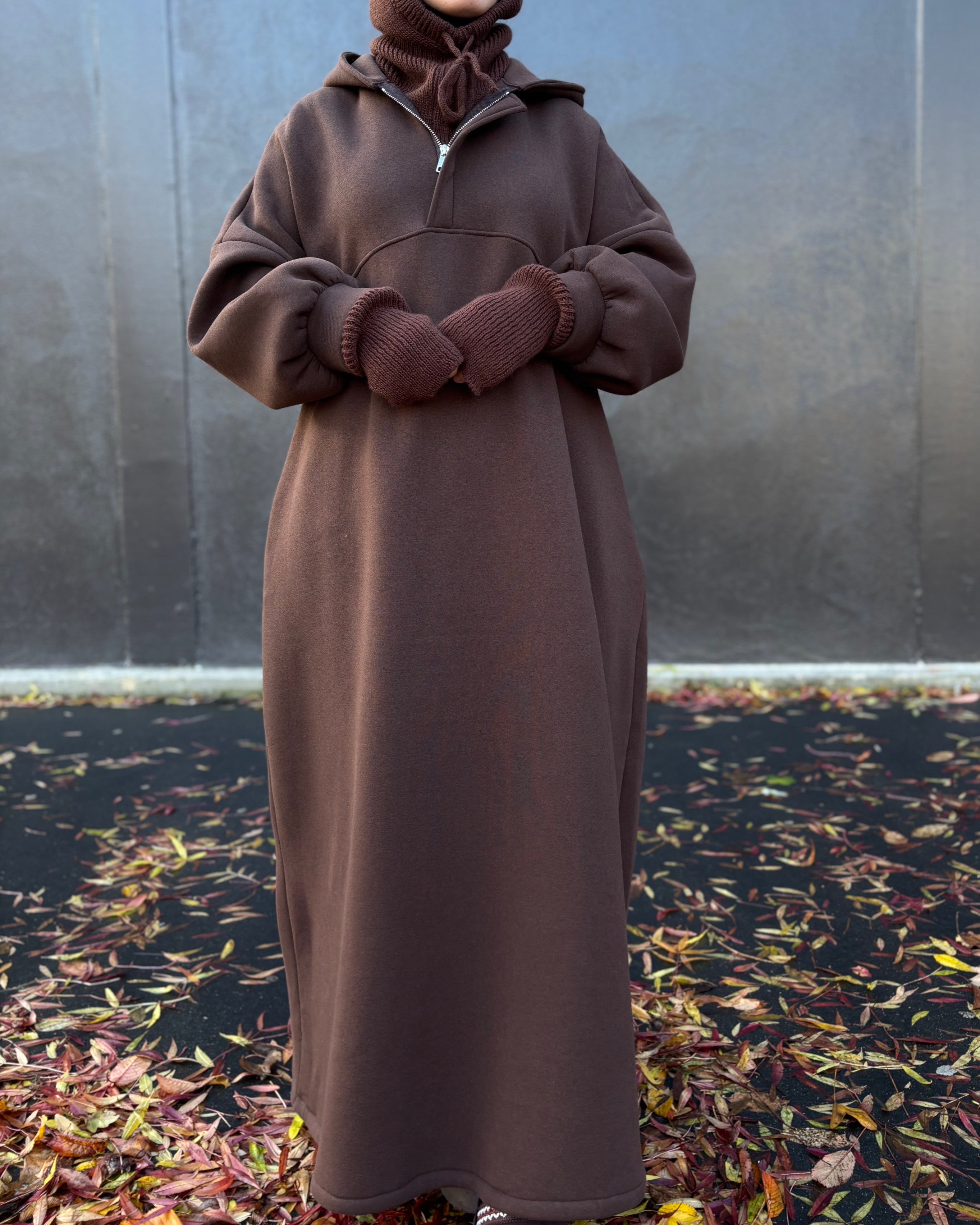 Sweat Maxi Moltonné Oversize – L’abaya pull cocooning de la saison