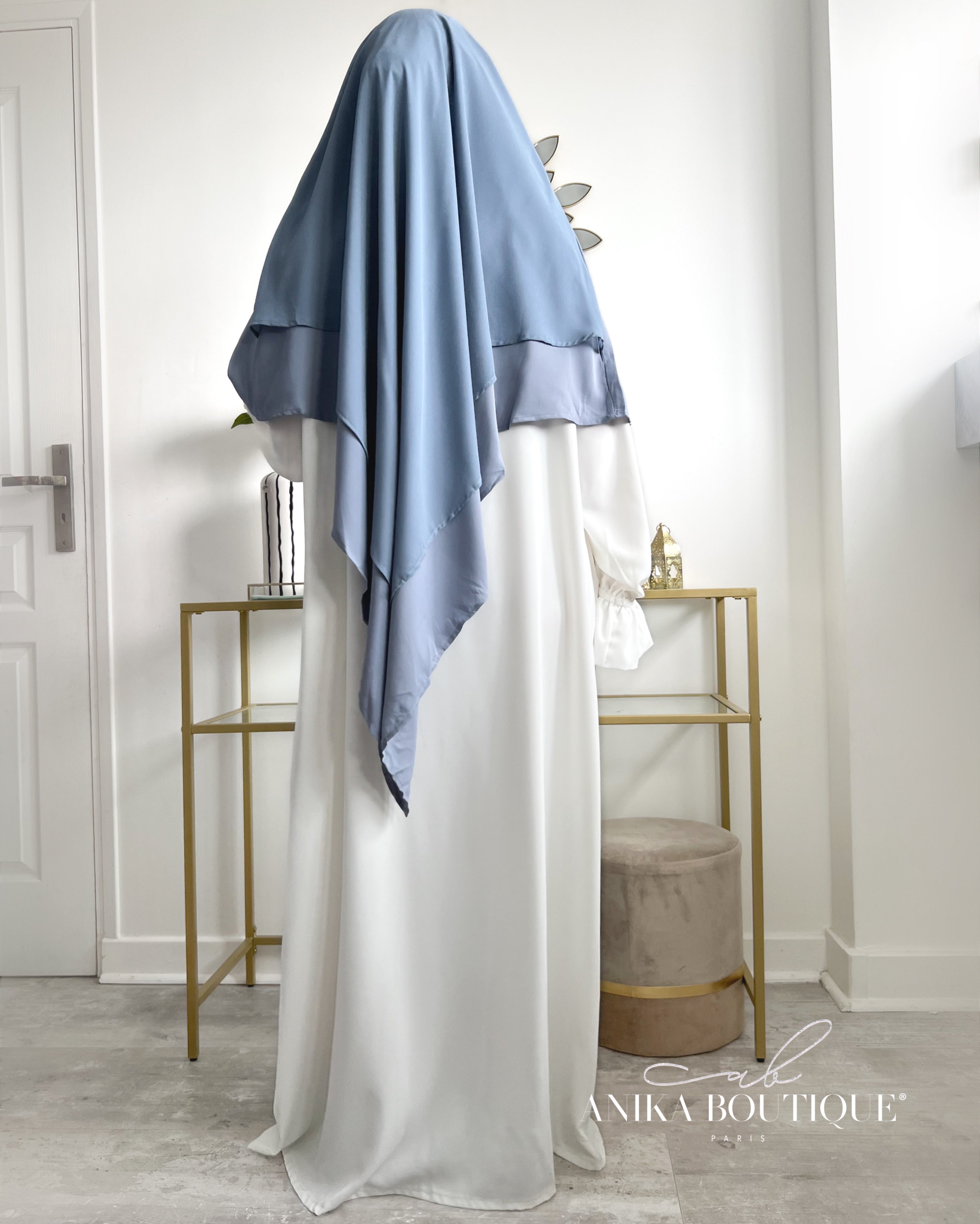 Khimar moyen 2 voiles bi-matière
