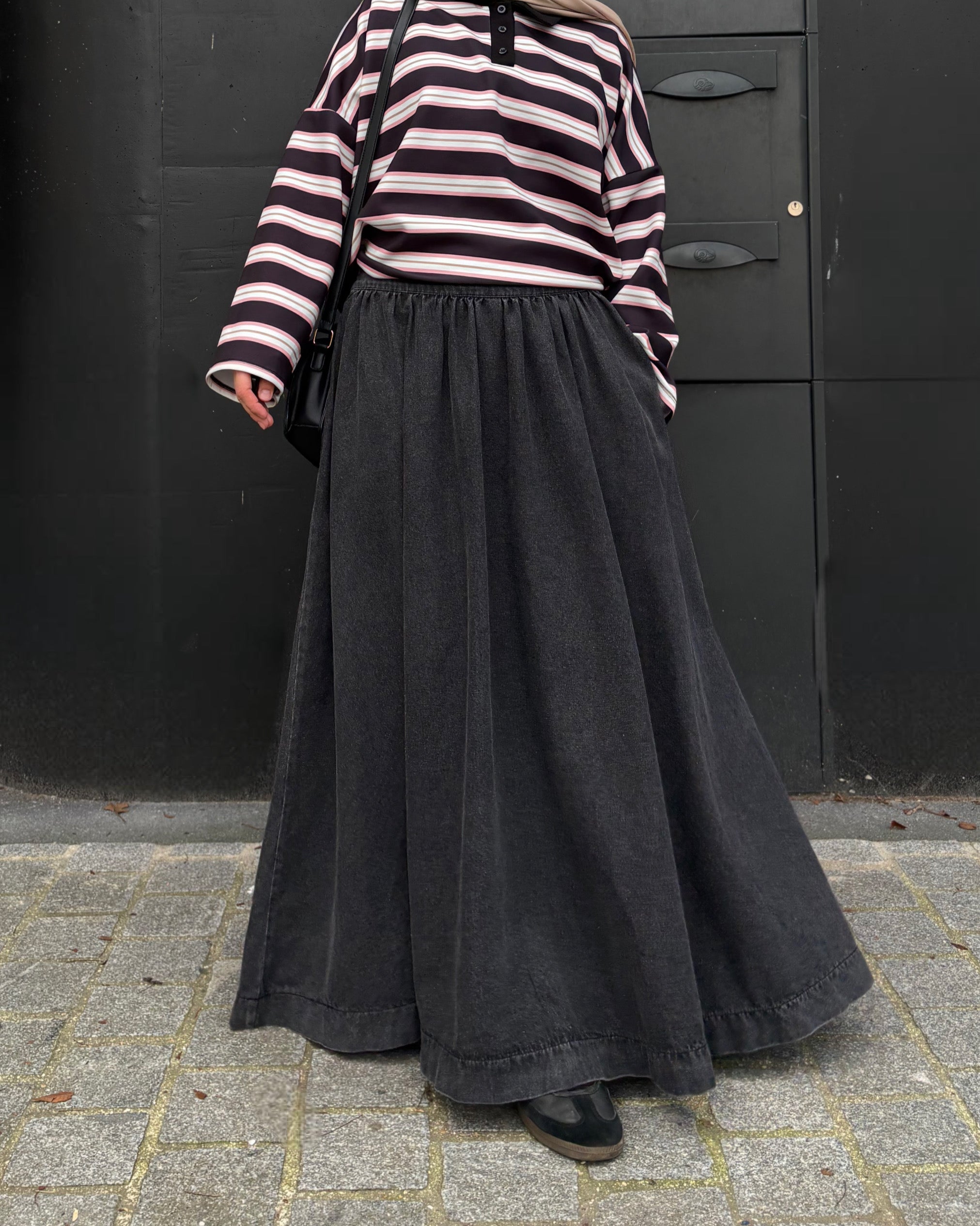 Jupe longue en jean 100% coton – Coupe large