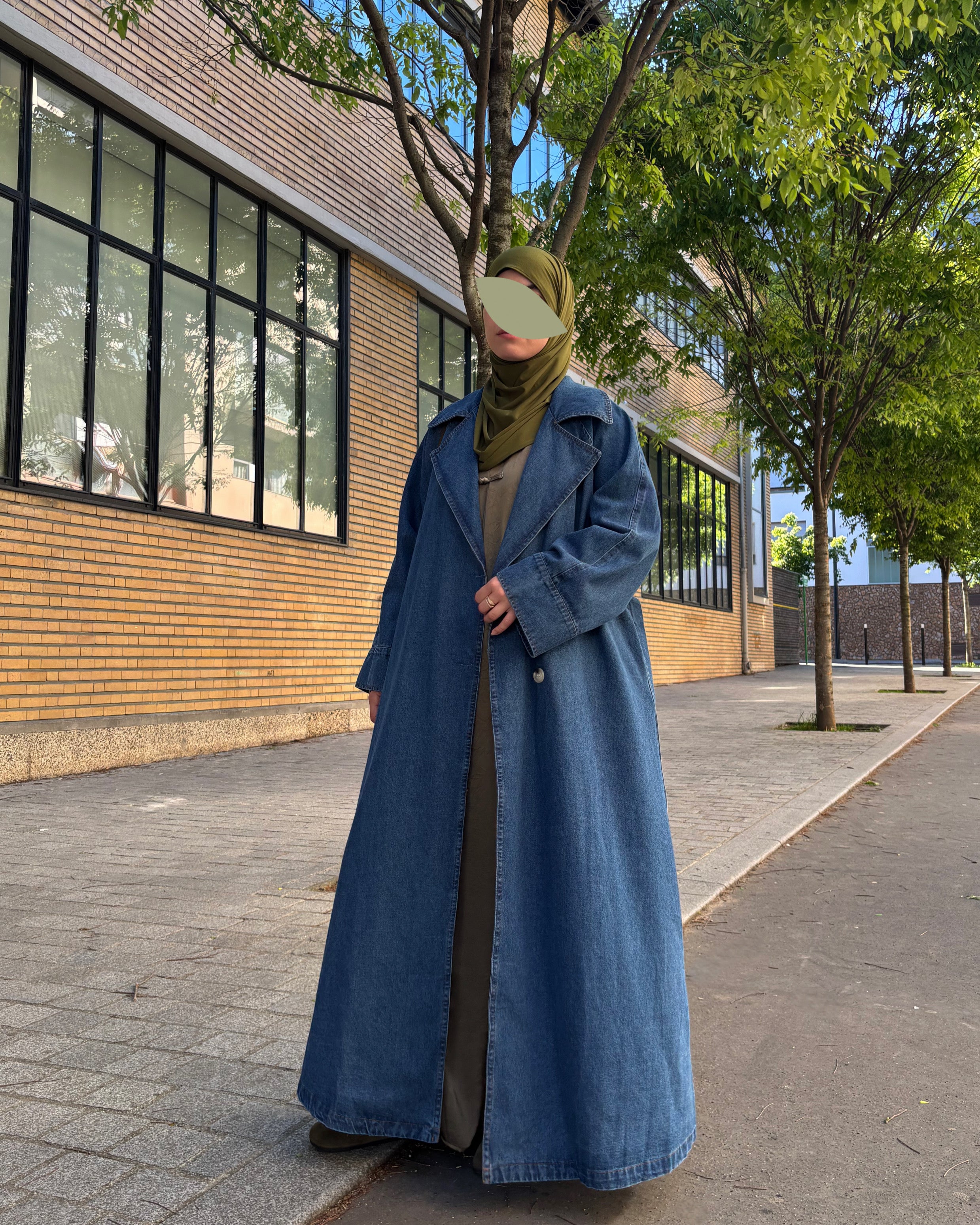 Trench en jean léger 100% coton – Modest Fashion