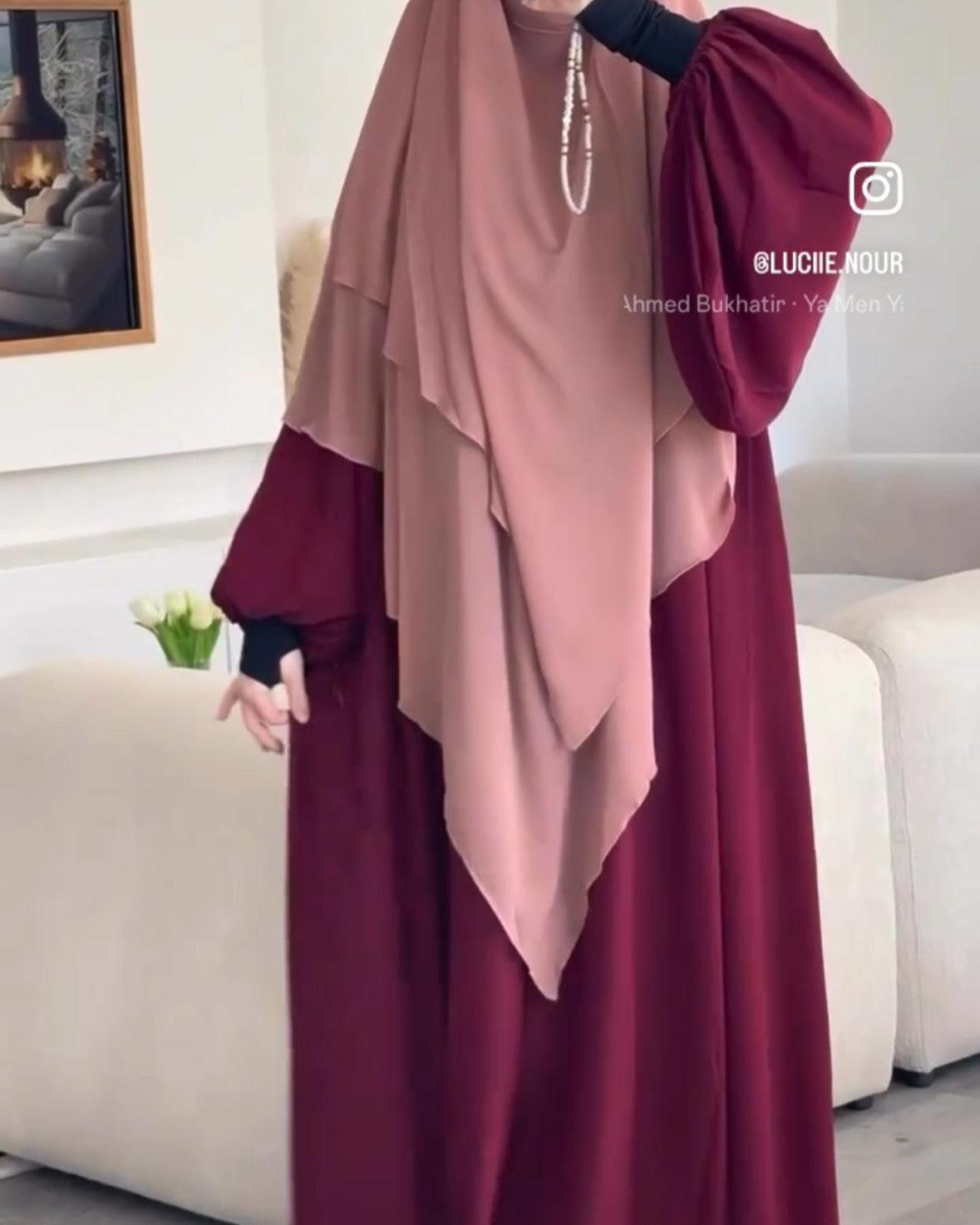 Abaya Naïla - Élégance et Confort avec Manches Bouffantes