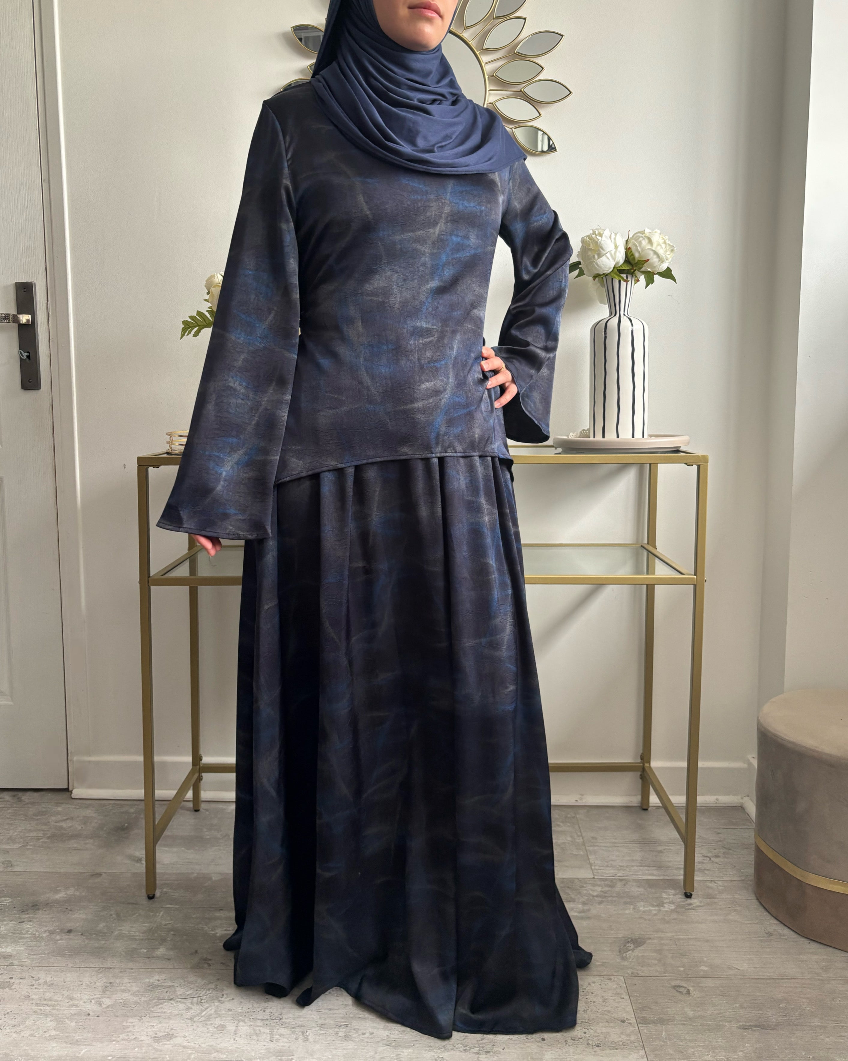 Ensemble Modest Fashion Femme Musulmane – Tunique Évasée & Jupe Longue Fluide