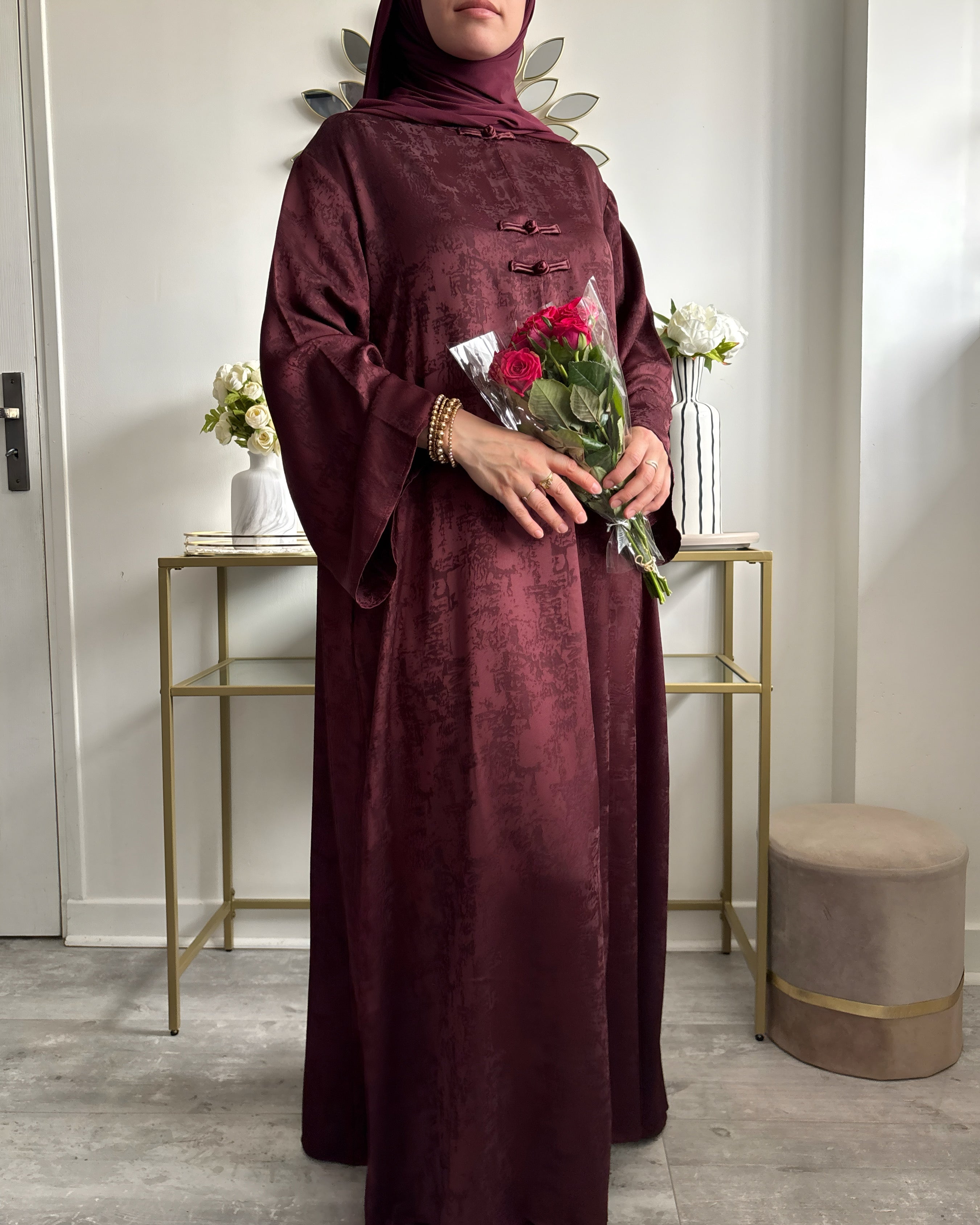 Abaya Satinée Inspiration Asiatique