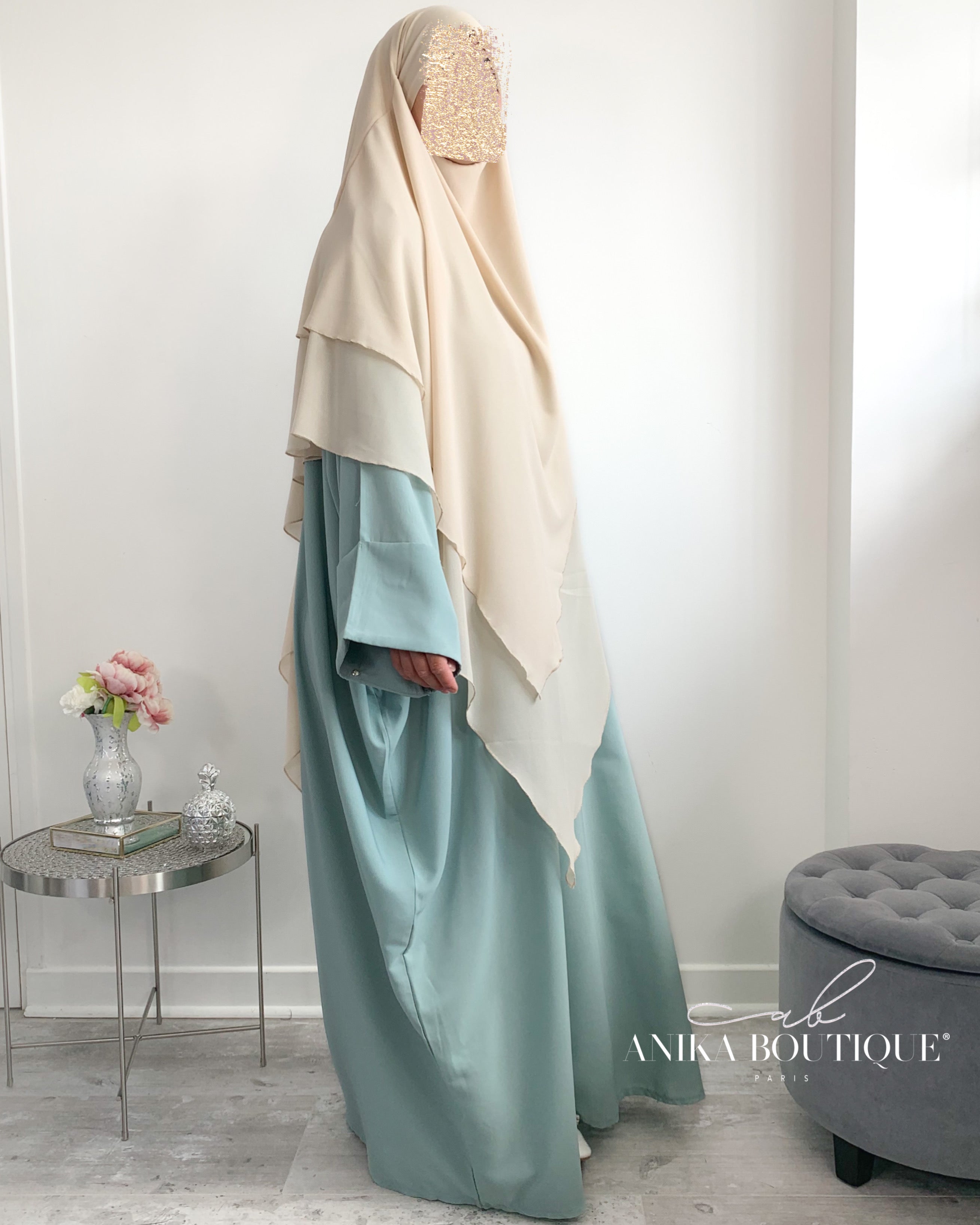 Abaya à pressions aux manches