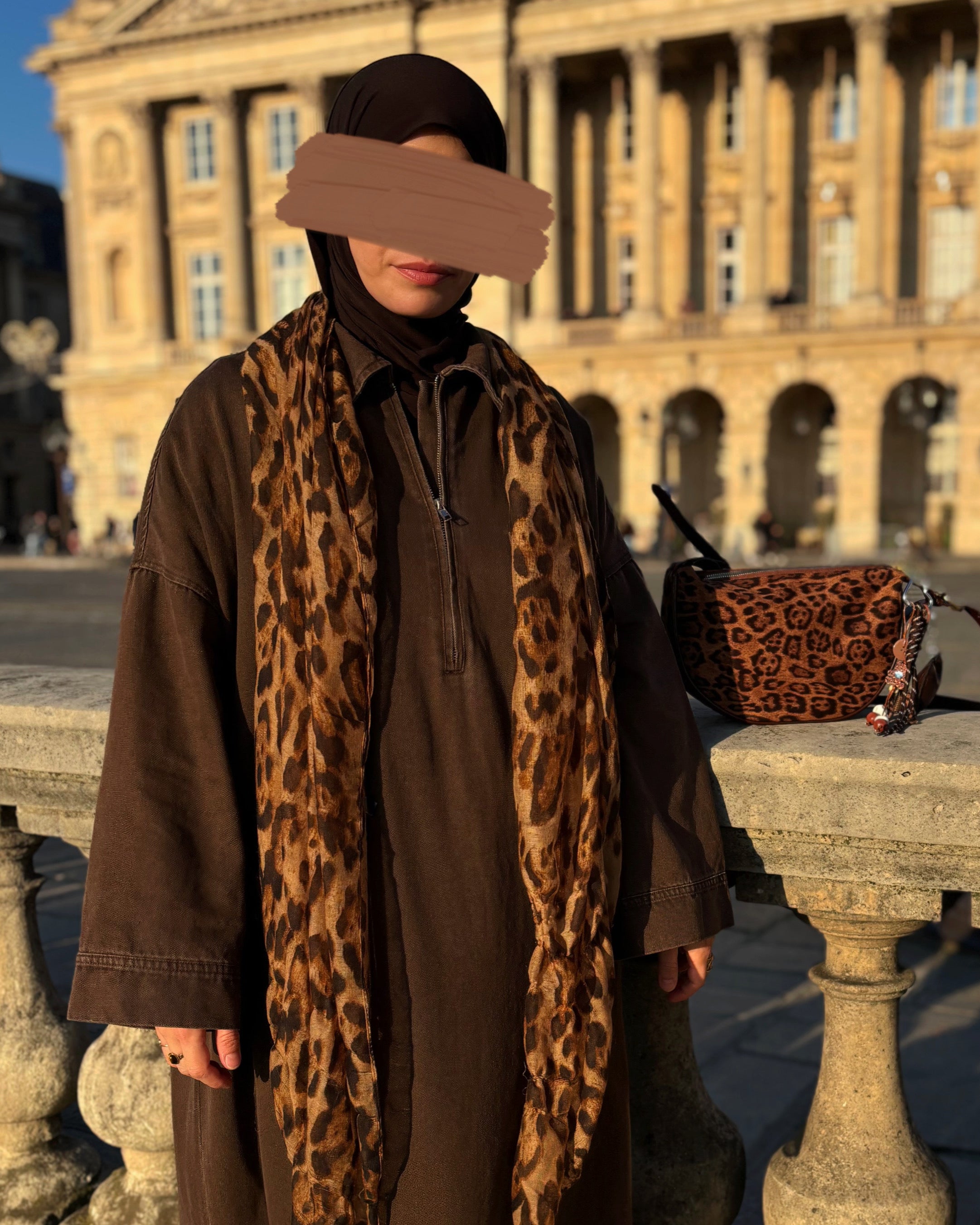 Abaya en jean zippée 100 % coton – Moderne & Tendance