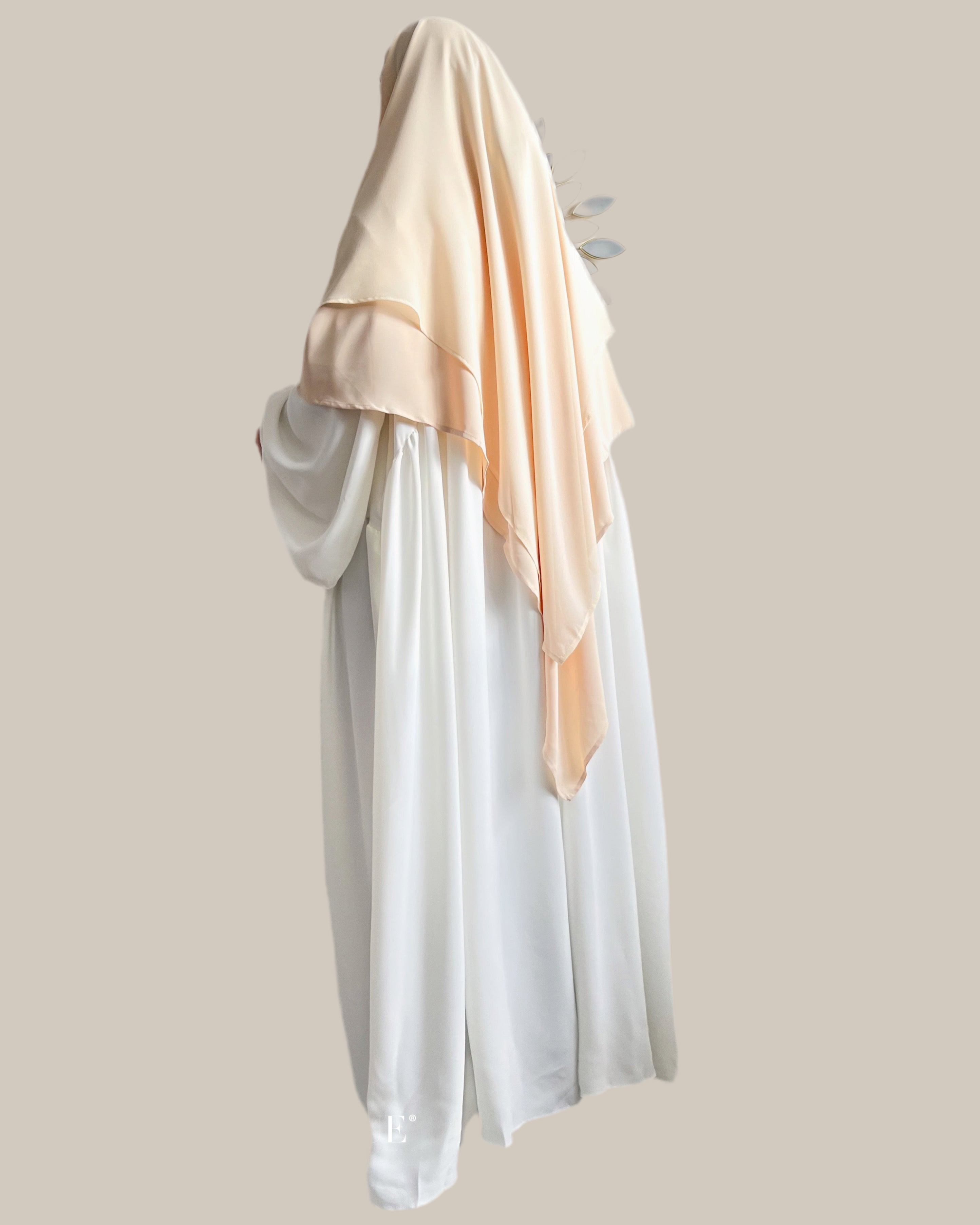 Khimar moyen 2 voiles bi-matière