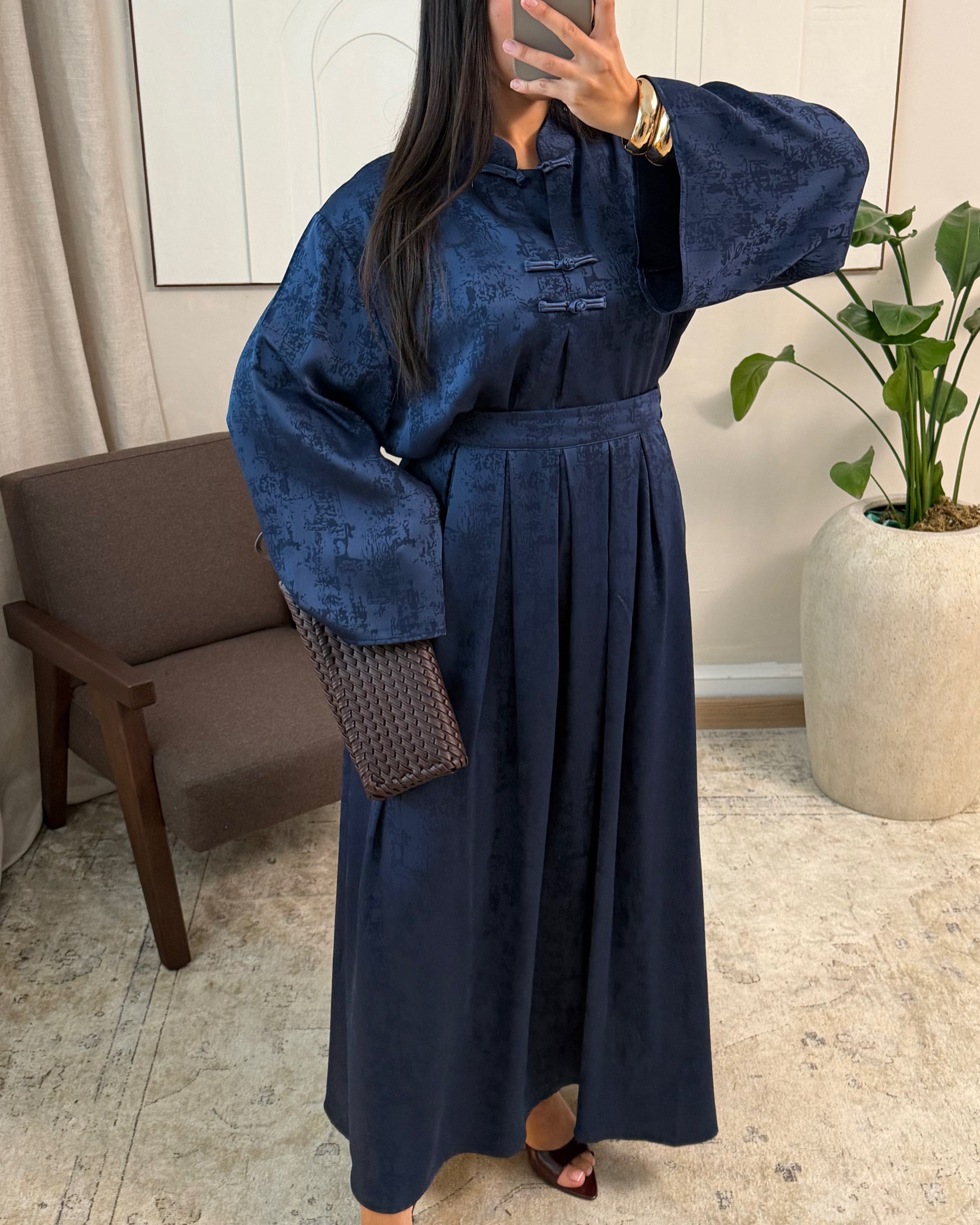 Ensemble Modest Fashion Femme – Tunique Fluide & Jupe Longue Satinée Élégante