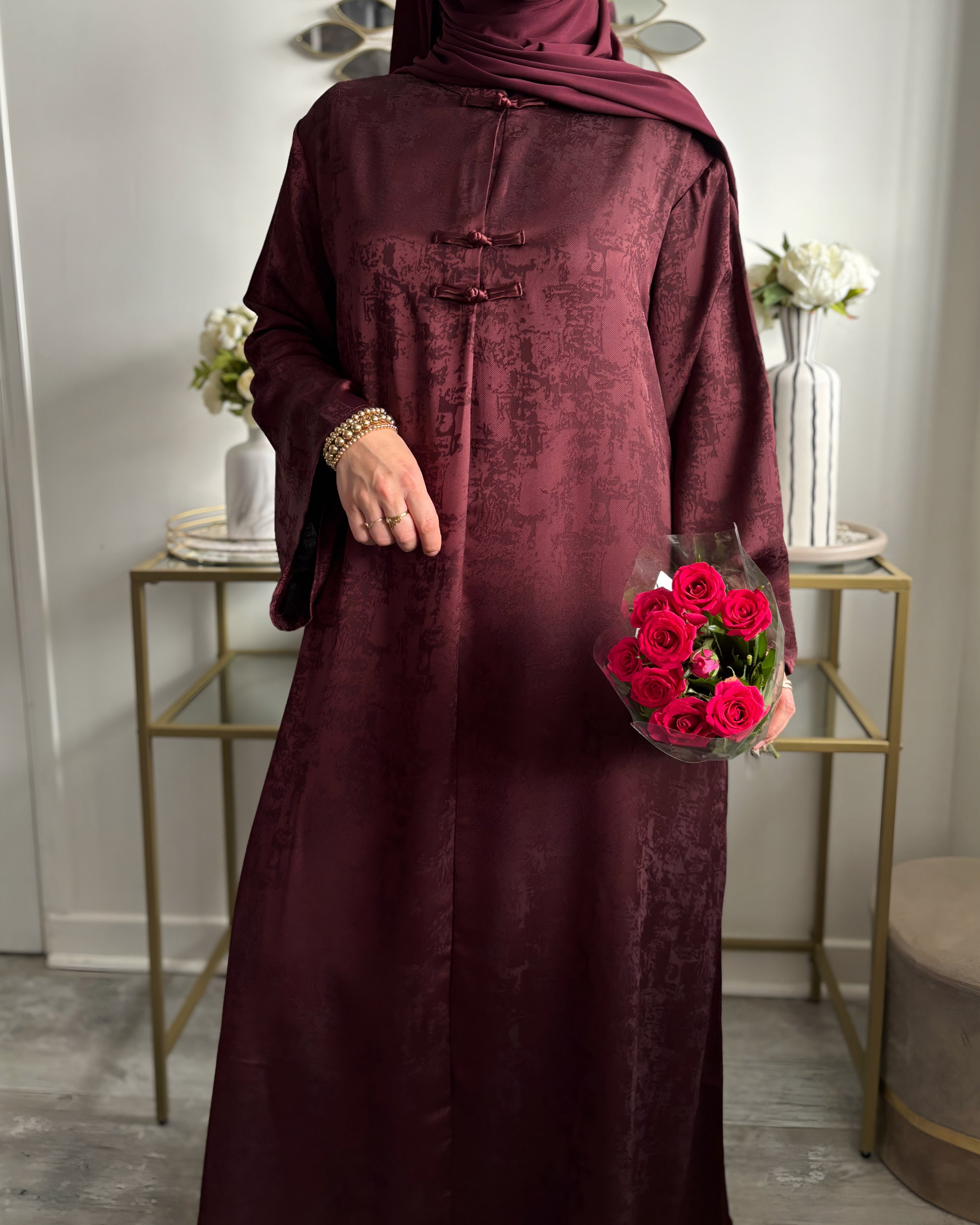 Abaya Satinée Inspiration Asiatique