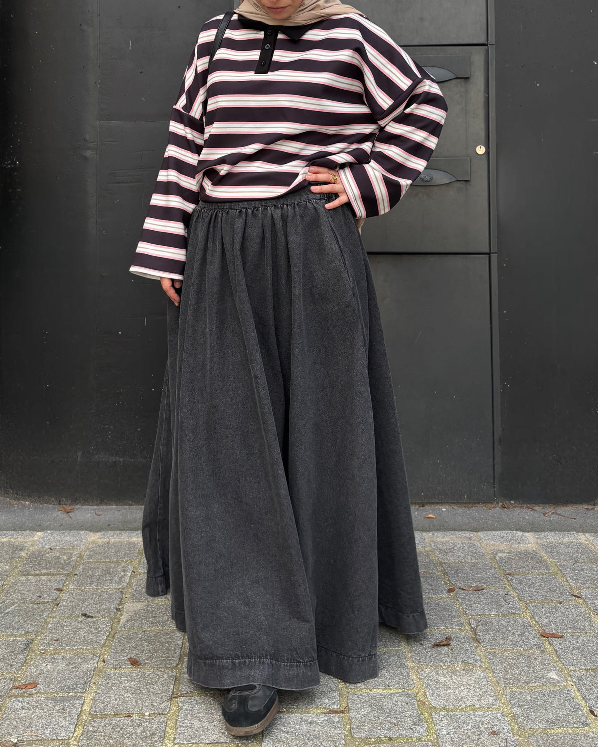 Jupe longue en jean 100% coton – Coupe large