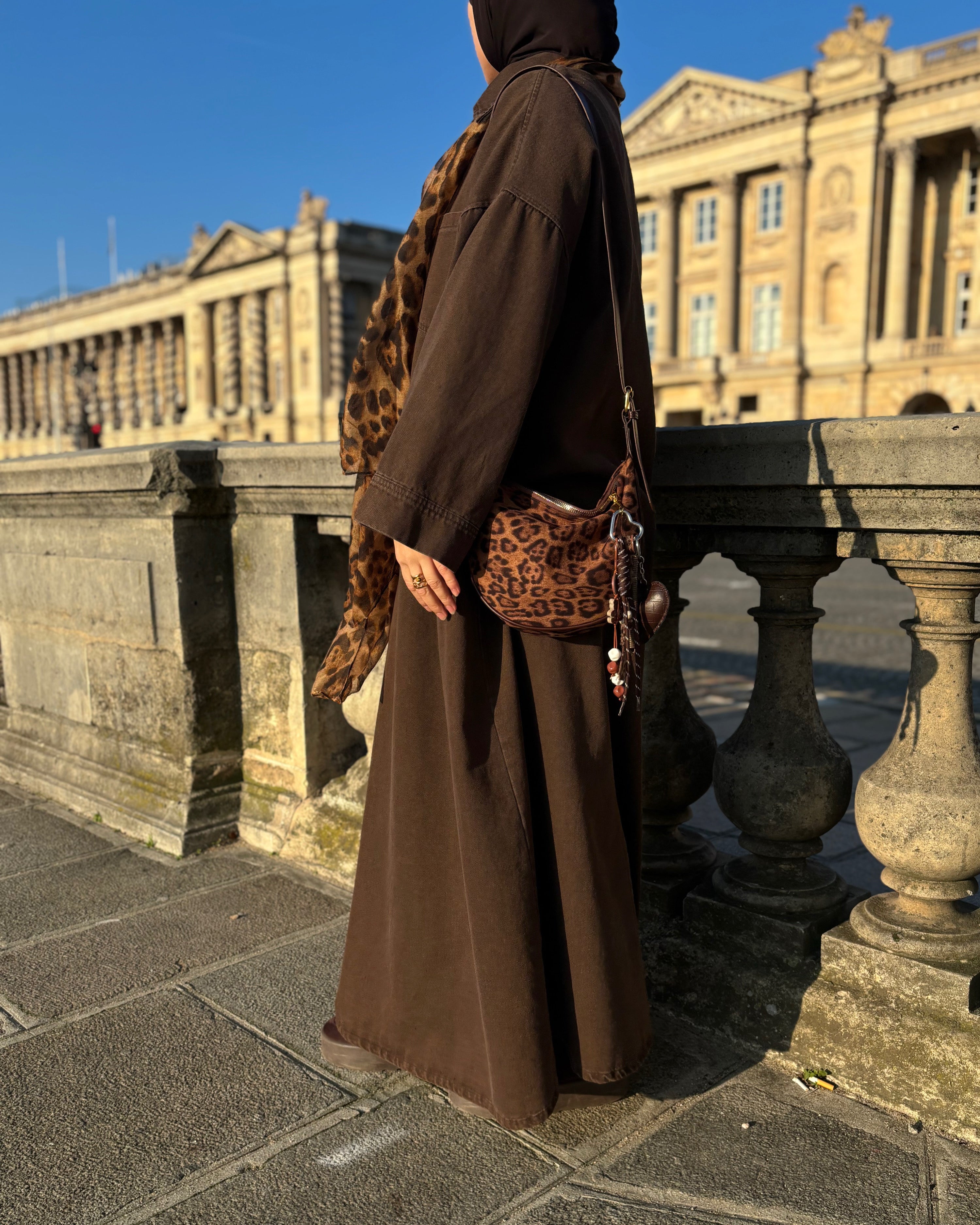 Abaya en jean zippée 100 % coton – Moderne & Tendance
