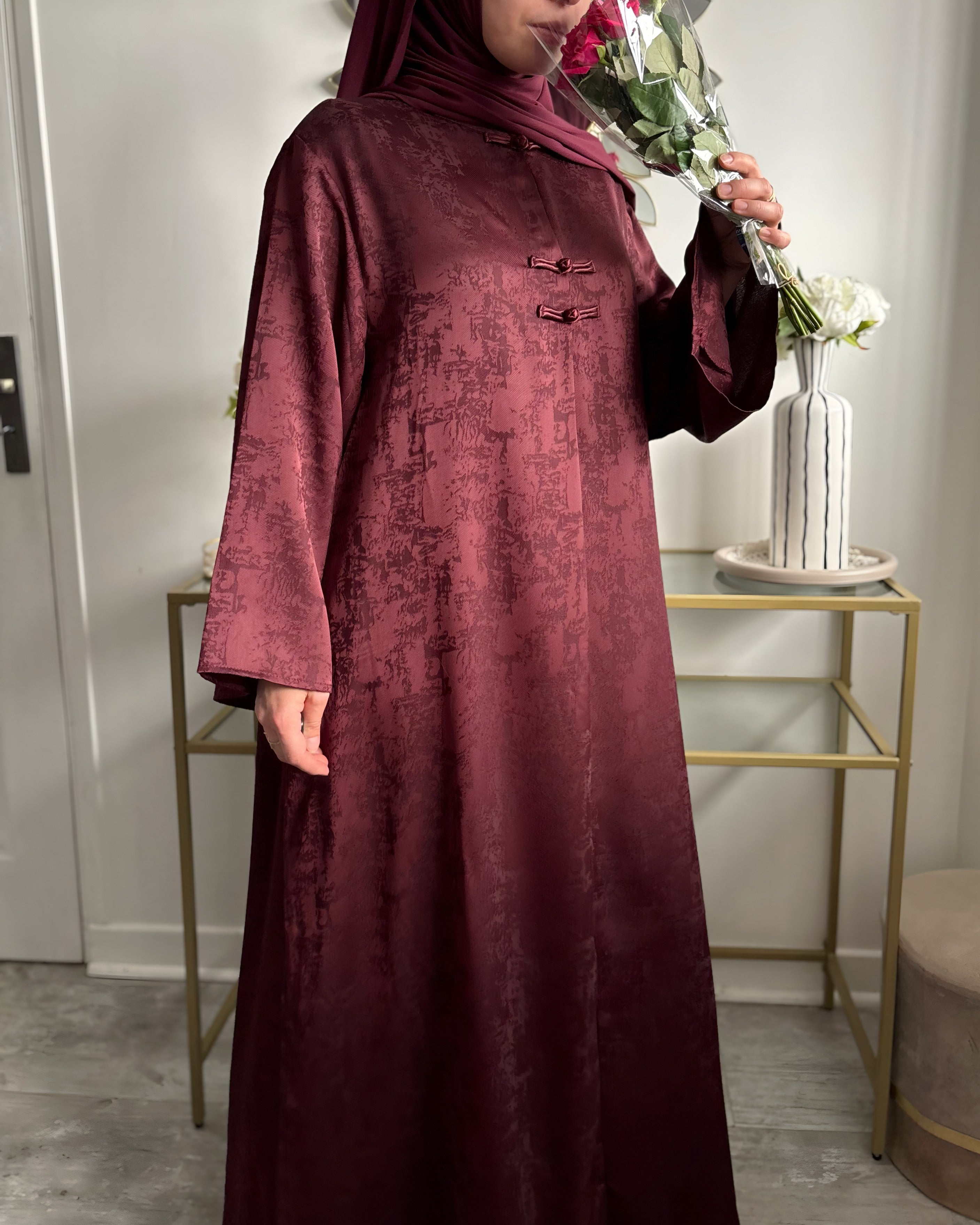 Abaya Satinée Inspiration Asiatique