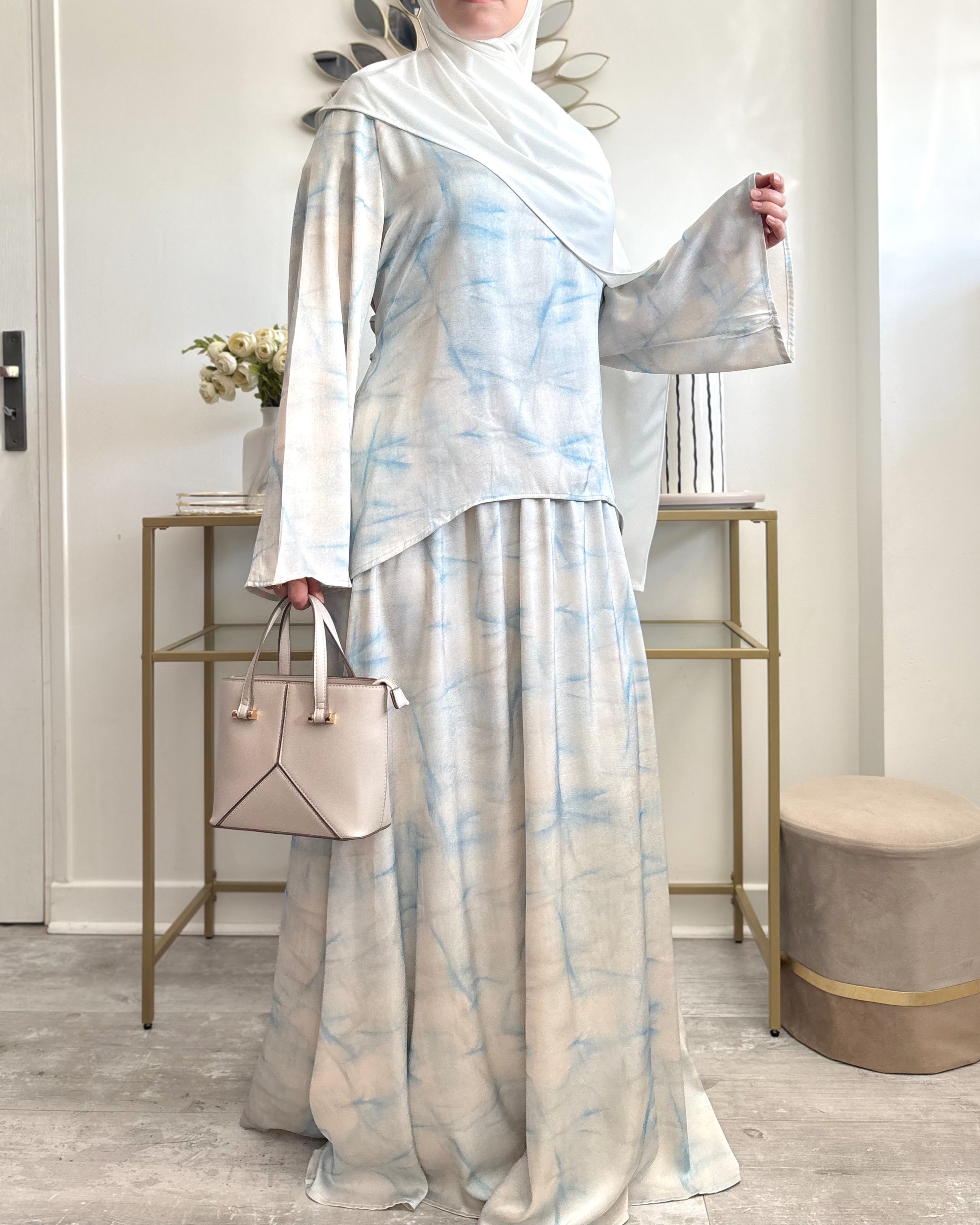 Ensemble Modest Fashion Femme Musulmane – Tunique Évasée & Jupe Longue Fluide