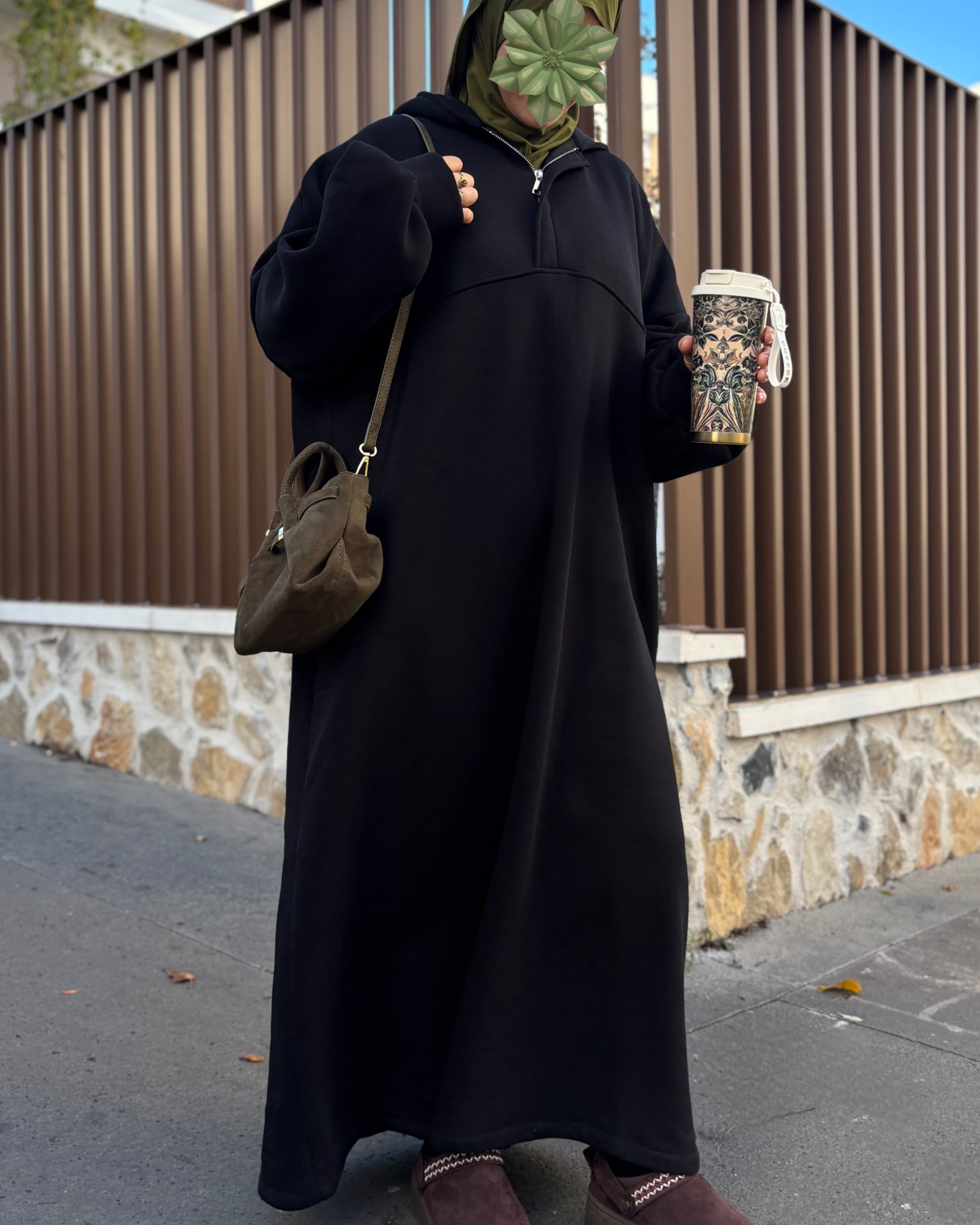 Sweat Maxi Moltonné Oversize – L’abaya pull cocooning de la saison