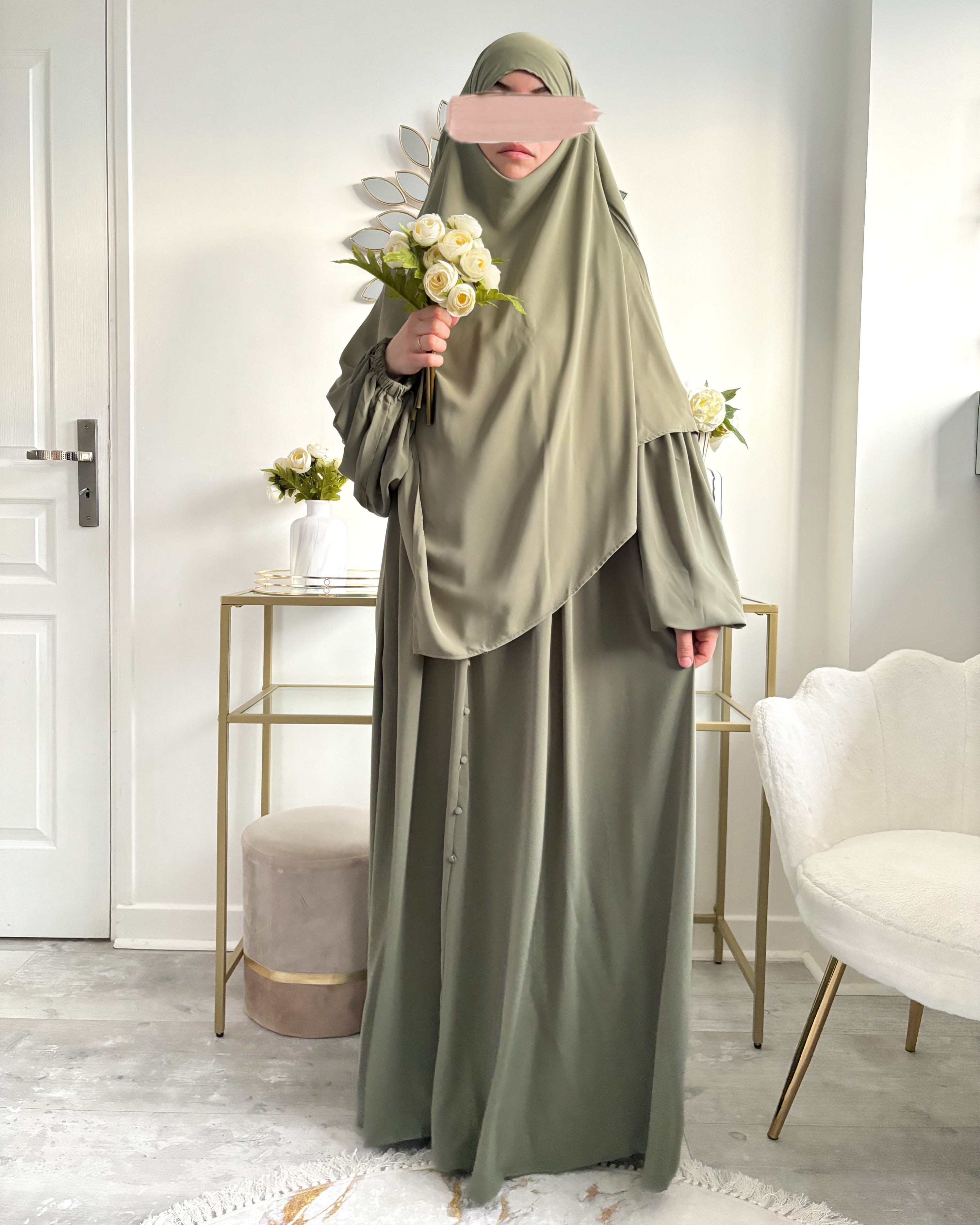Abaya Alya avec khimar coordonné – tenue complète pudique