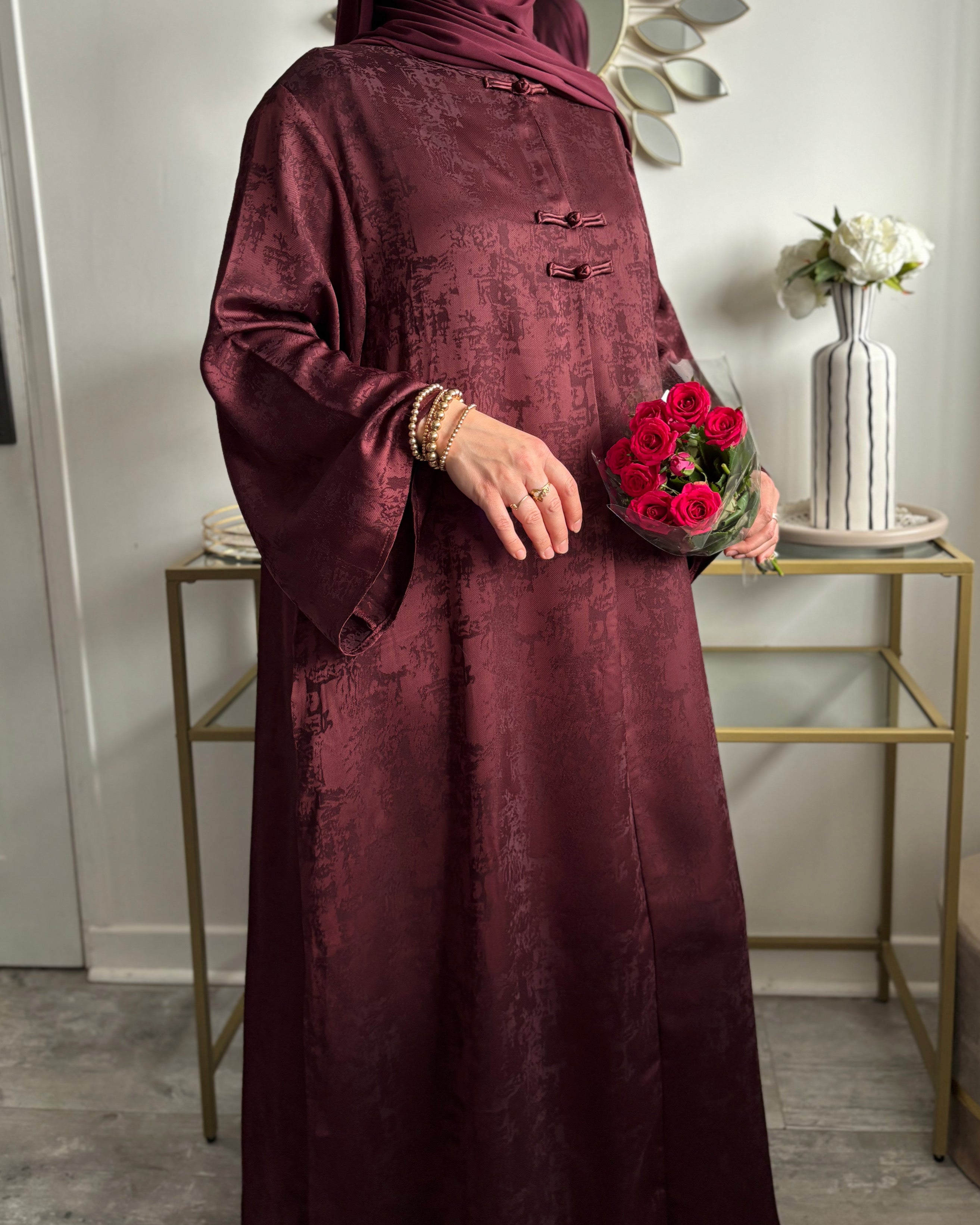Abaya Satinée Inspiration Asiatique