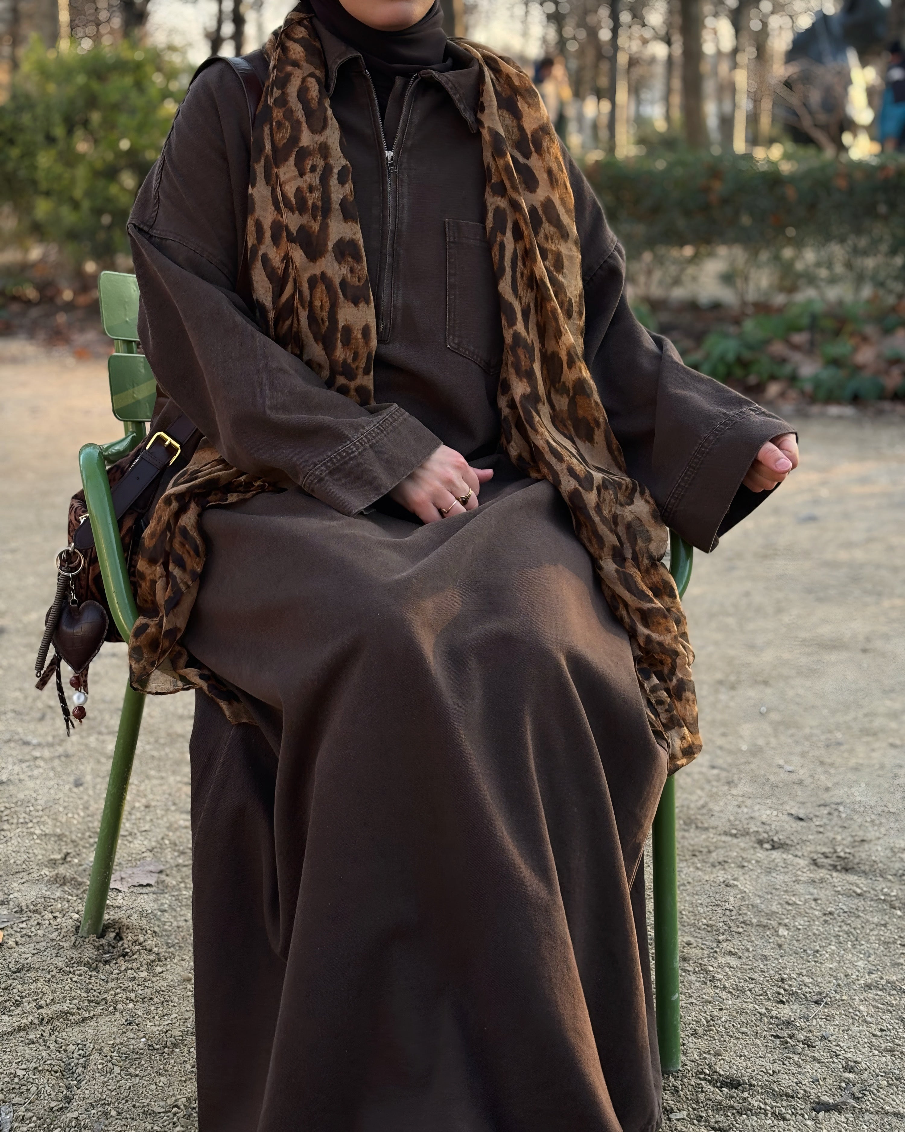 Abaya en jean zippée 100 % coton – Moderne & Tendance