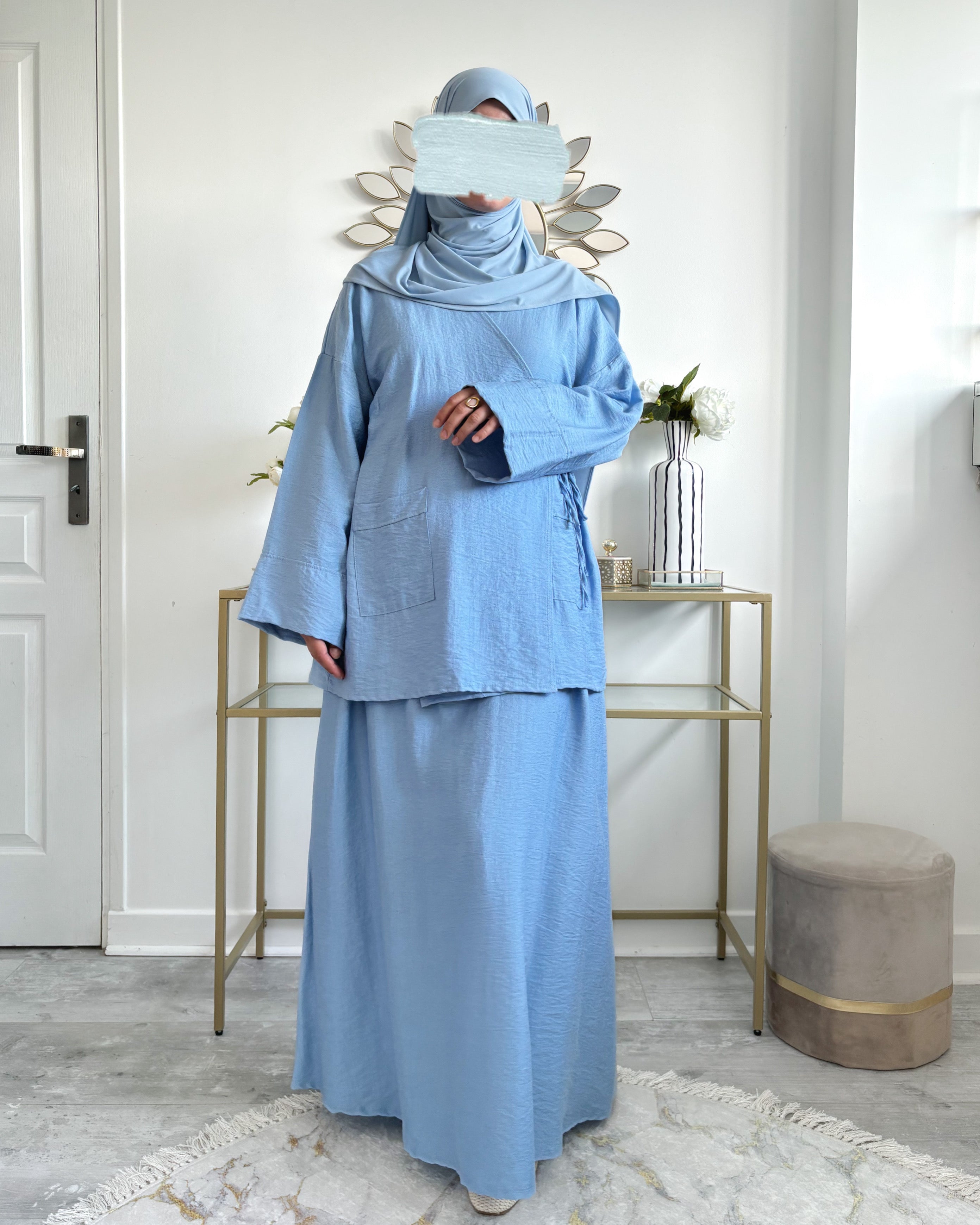 ensemble tunique cache coeur et juê longue pour femmes musulmanes