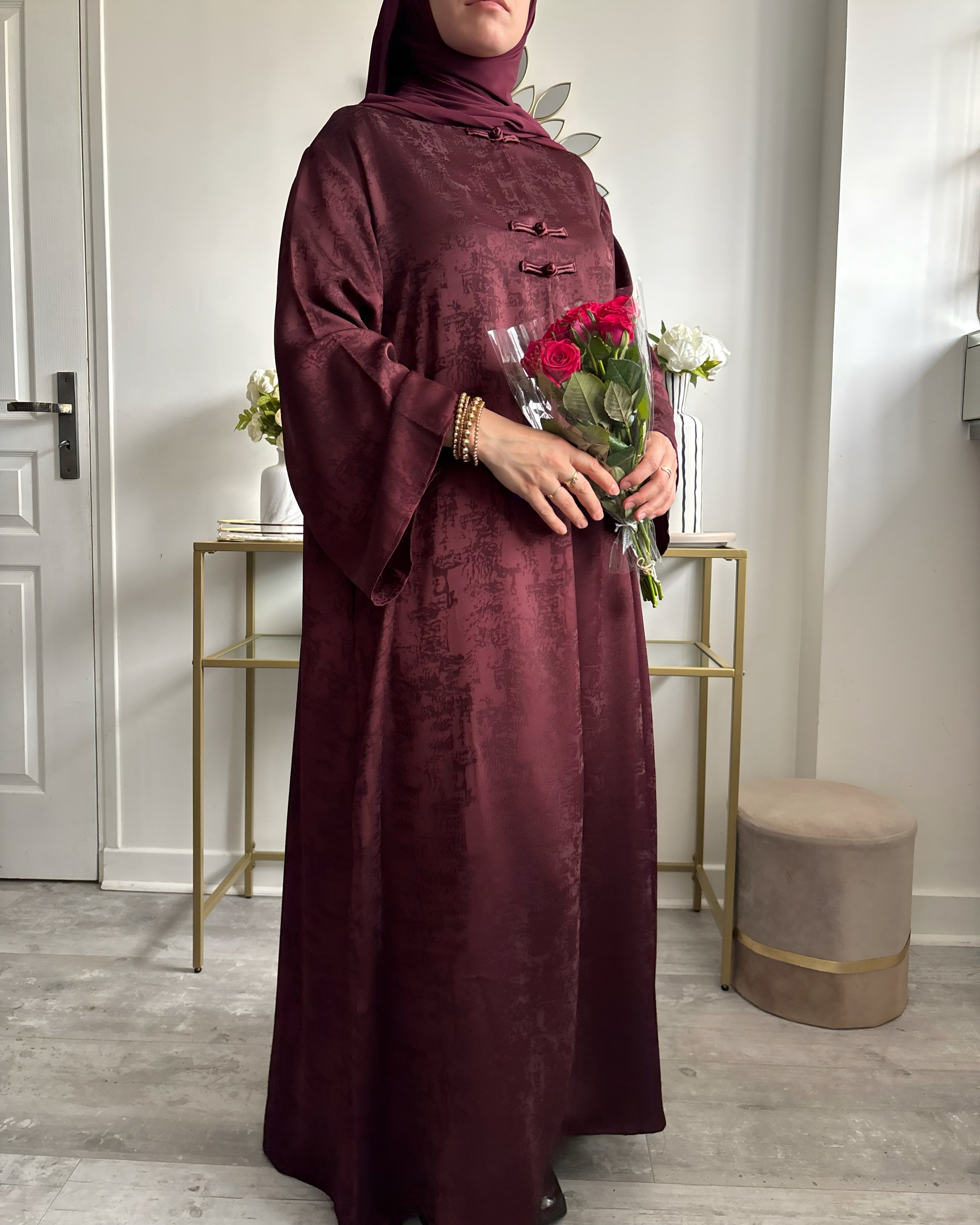 Abaya Satinée Inspiration Asiatique