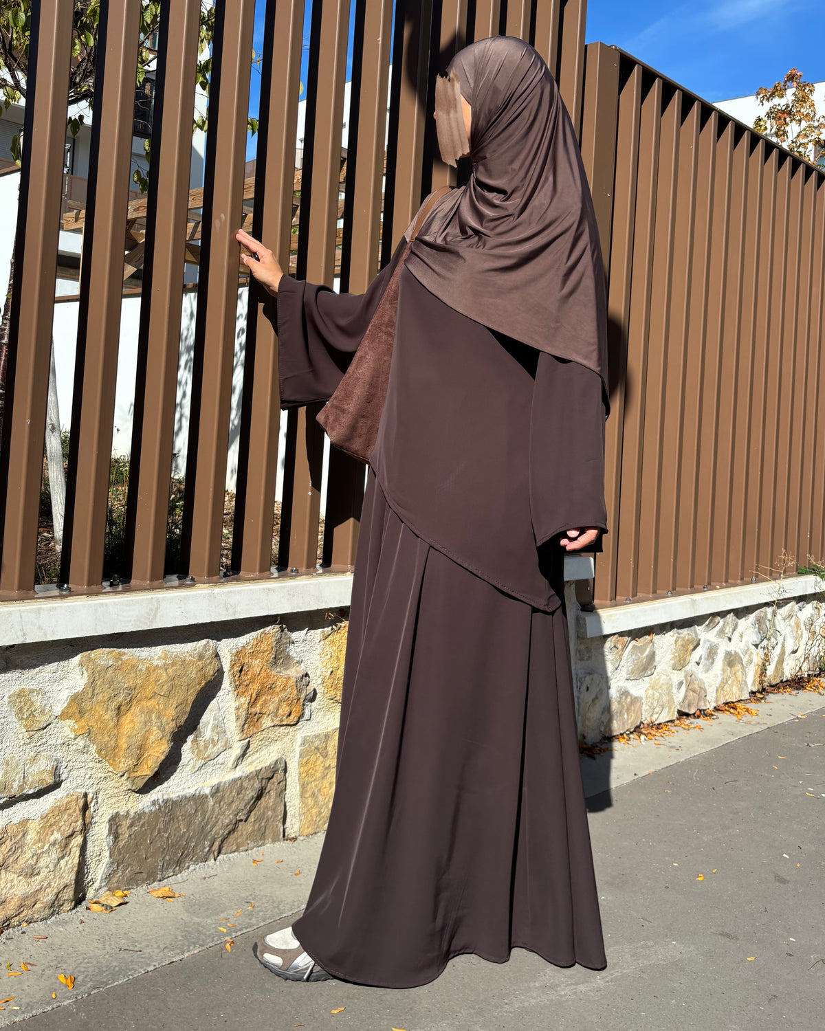 Ensemble jupe longue et tunique asymétrique