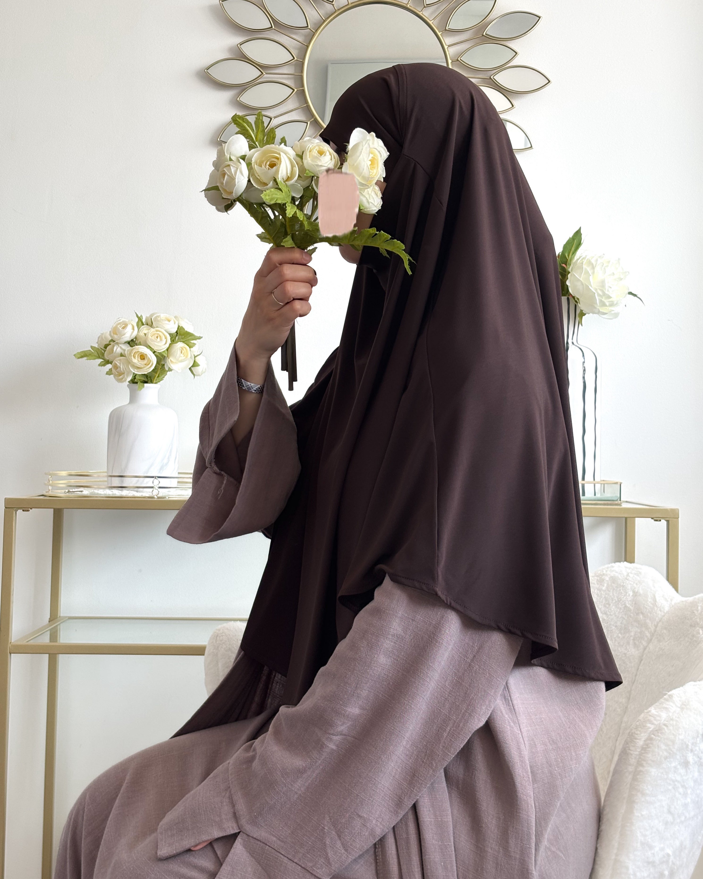 Khimar Jersey Premium Arrondi Moyen