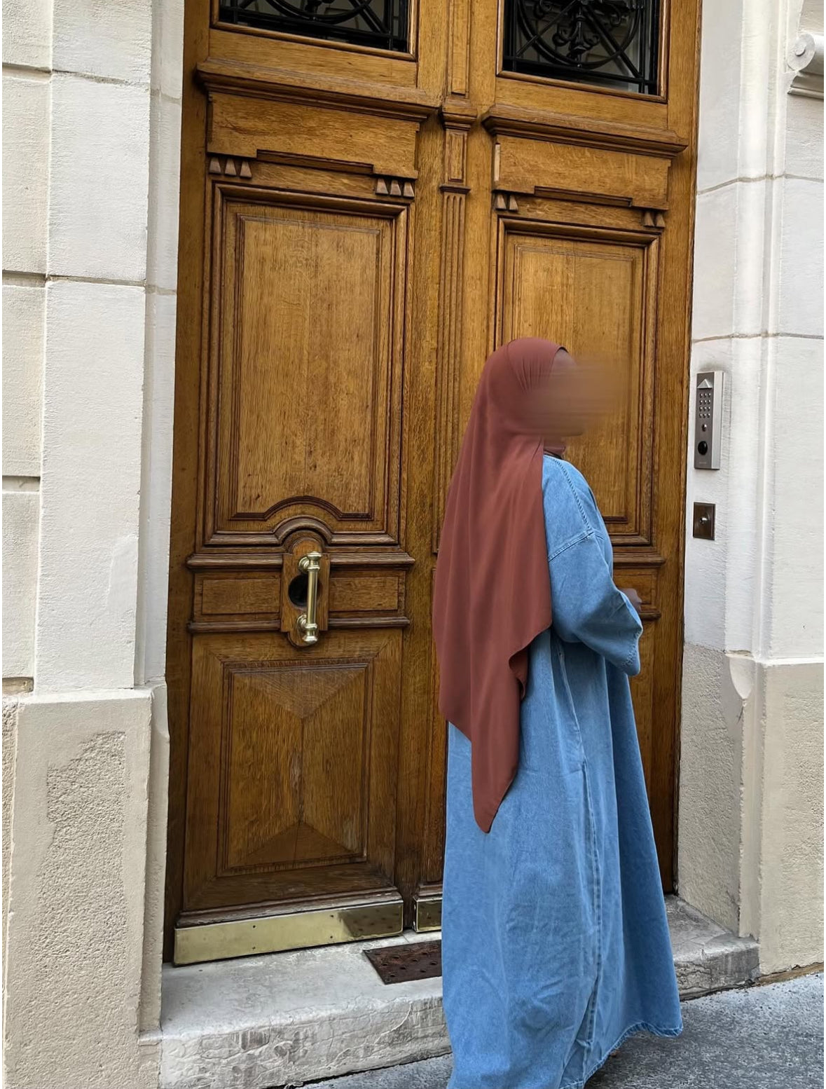 Abaya en jean zippée 100 % coton – Moderne & Tendance