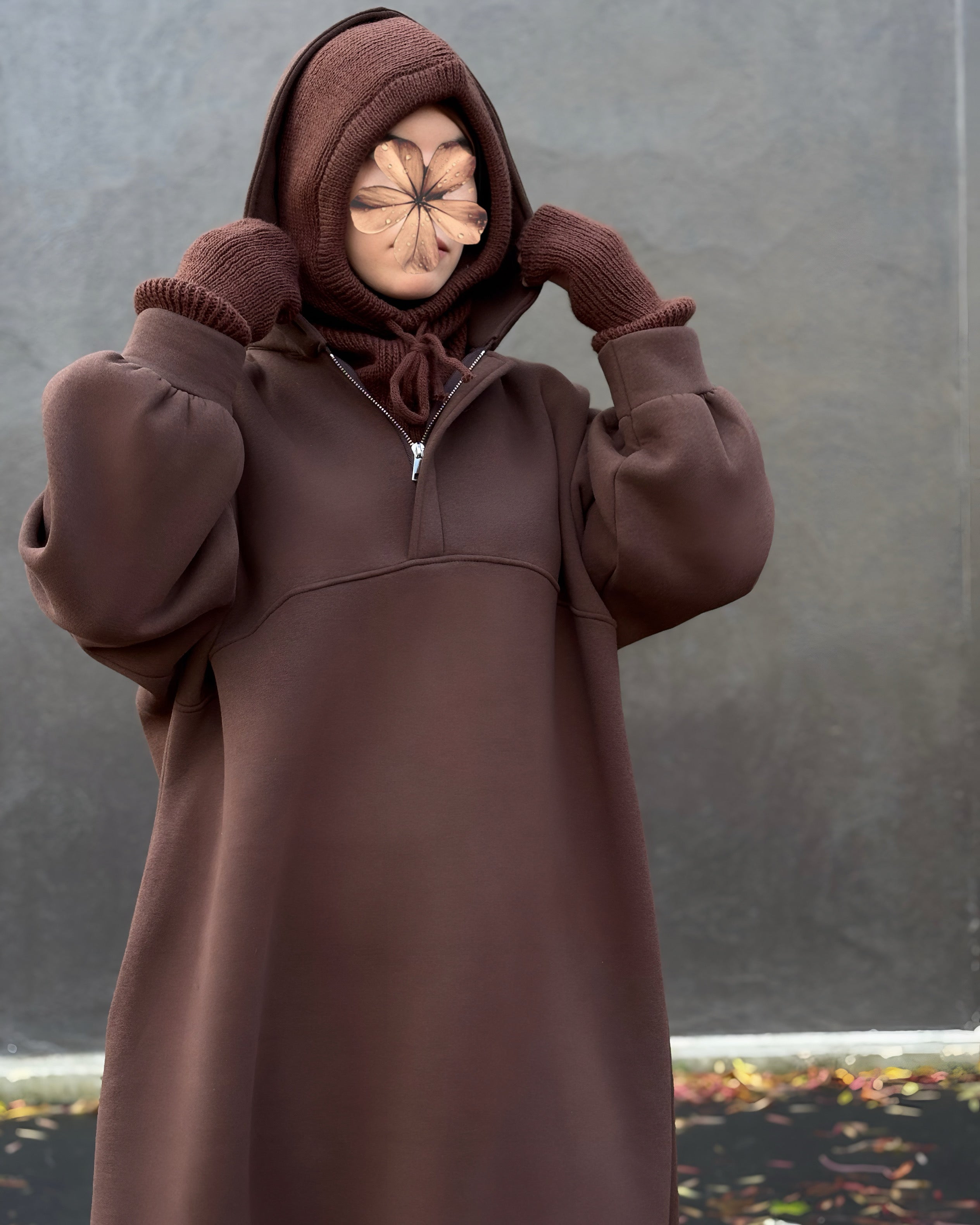 Cagoule & Mitaines Longues – Ensemble Hiver Modest Fashion