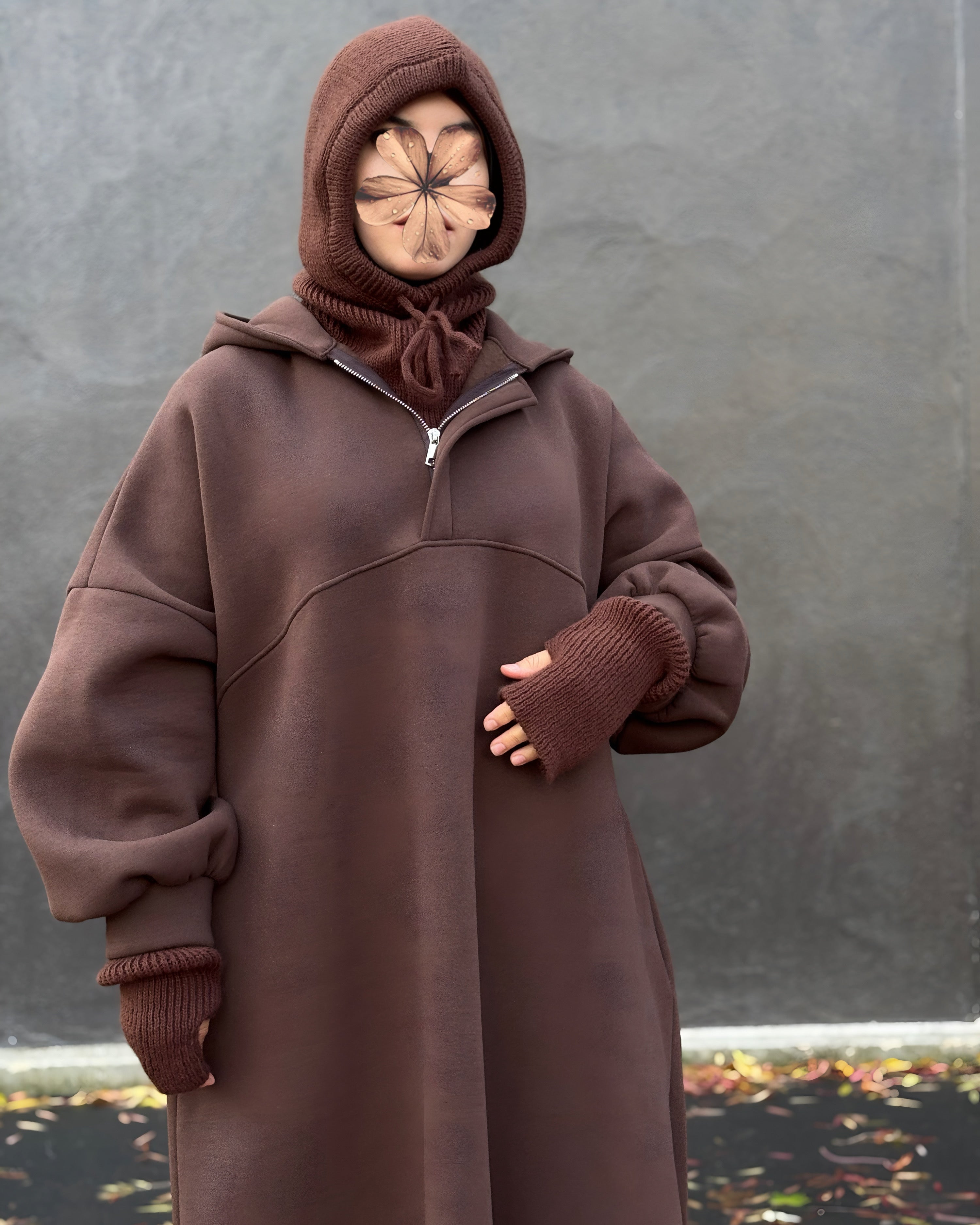 Sweat Maxi Moltonné Oversize – L’abaya pull cocooning de la saison