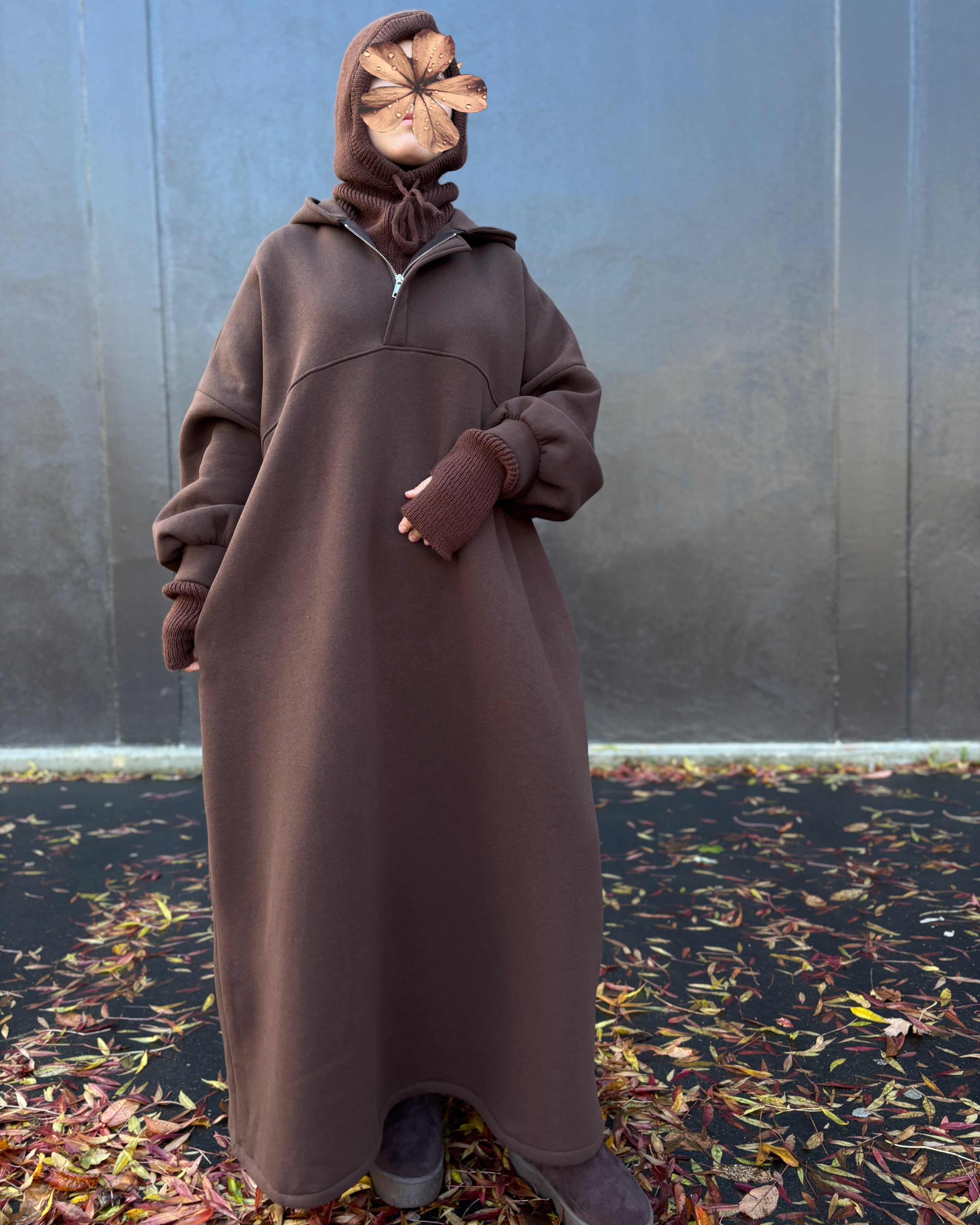 Sweat Maxi Moltonné Oversize – L’abaya pull cocooning de la saison