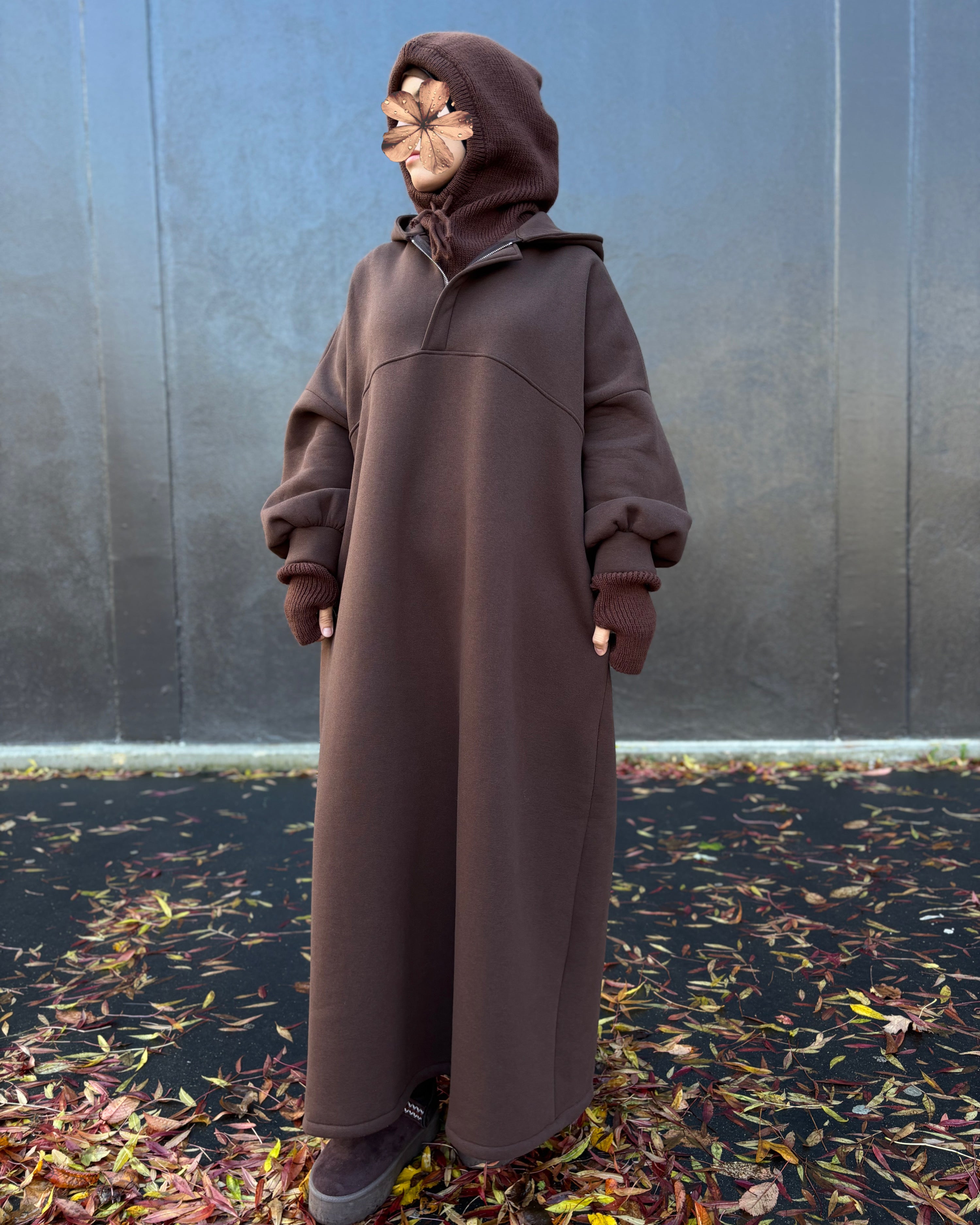 Sweat Maxi Moltonné Oversize – L’abaya pull cocooning de la saison