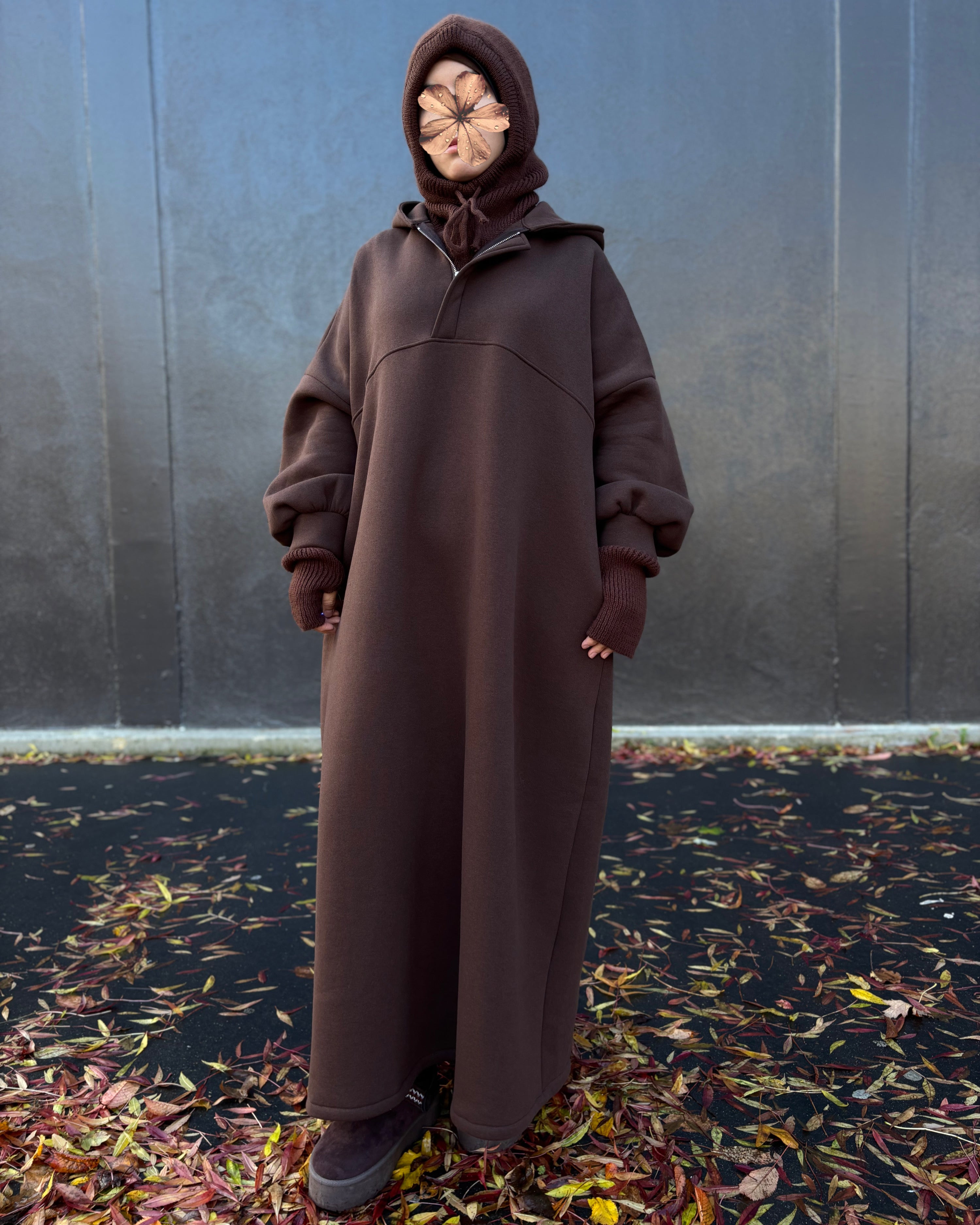 Sweat Maxi Moltonné Oversize – L’abaya pull cocooning de la saison