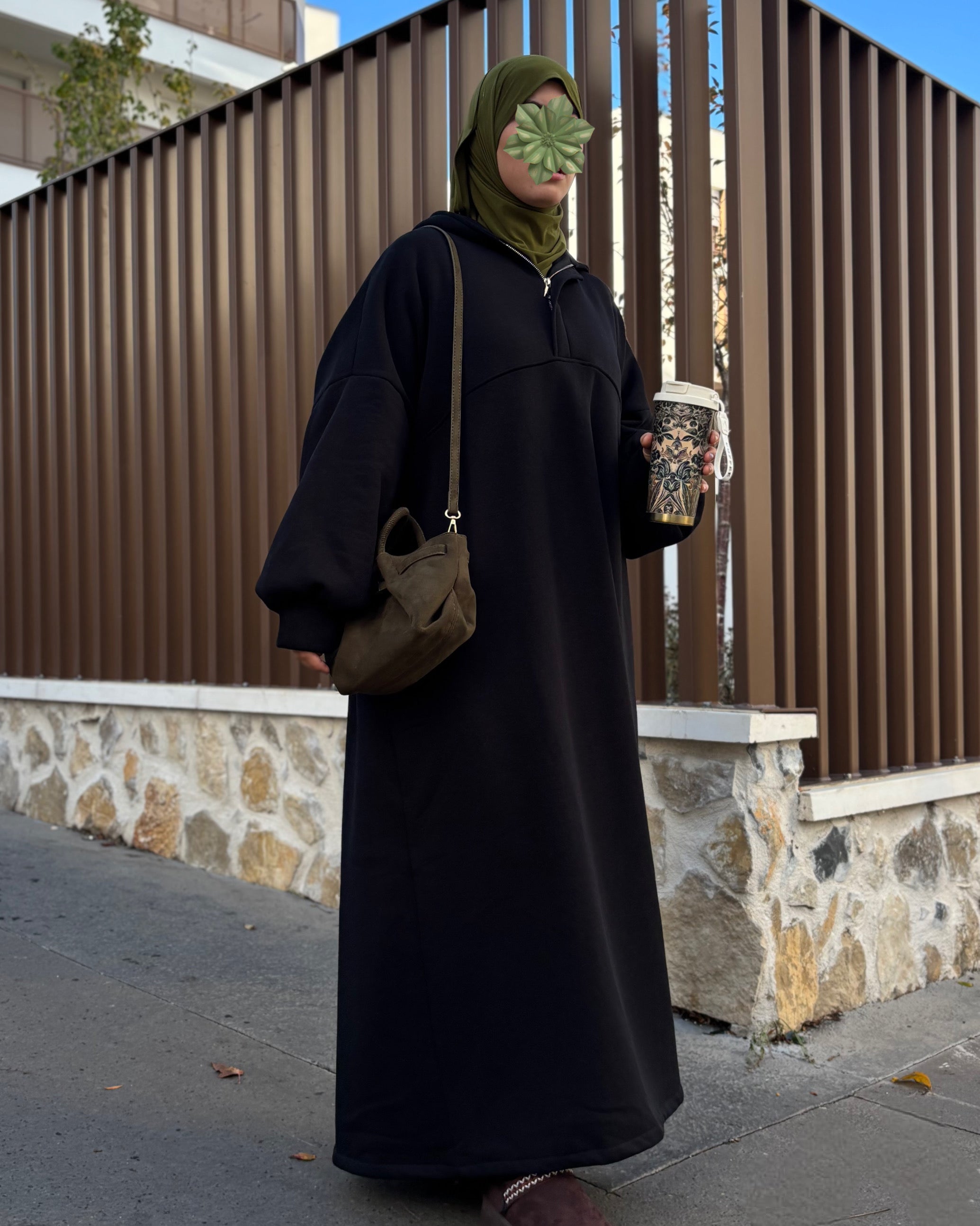 Sweat Maxi Moltonné Oversize – L’abaya pull cocooning de la saison