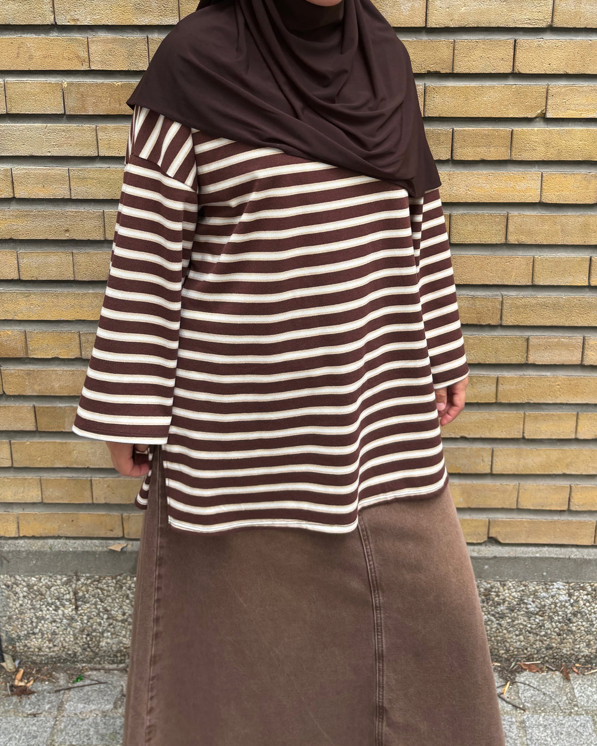 Polo long oversize femme en coton piqué – Modest Fashion