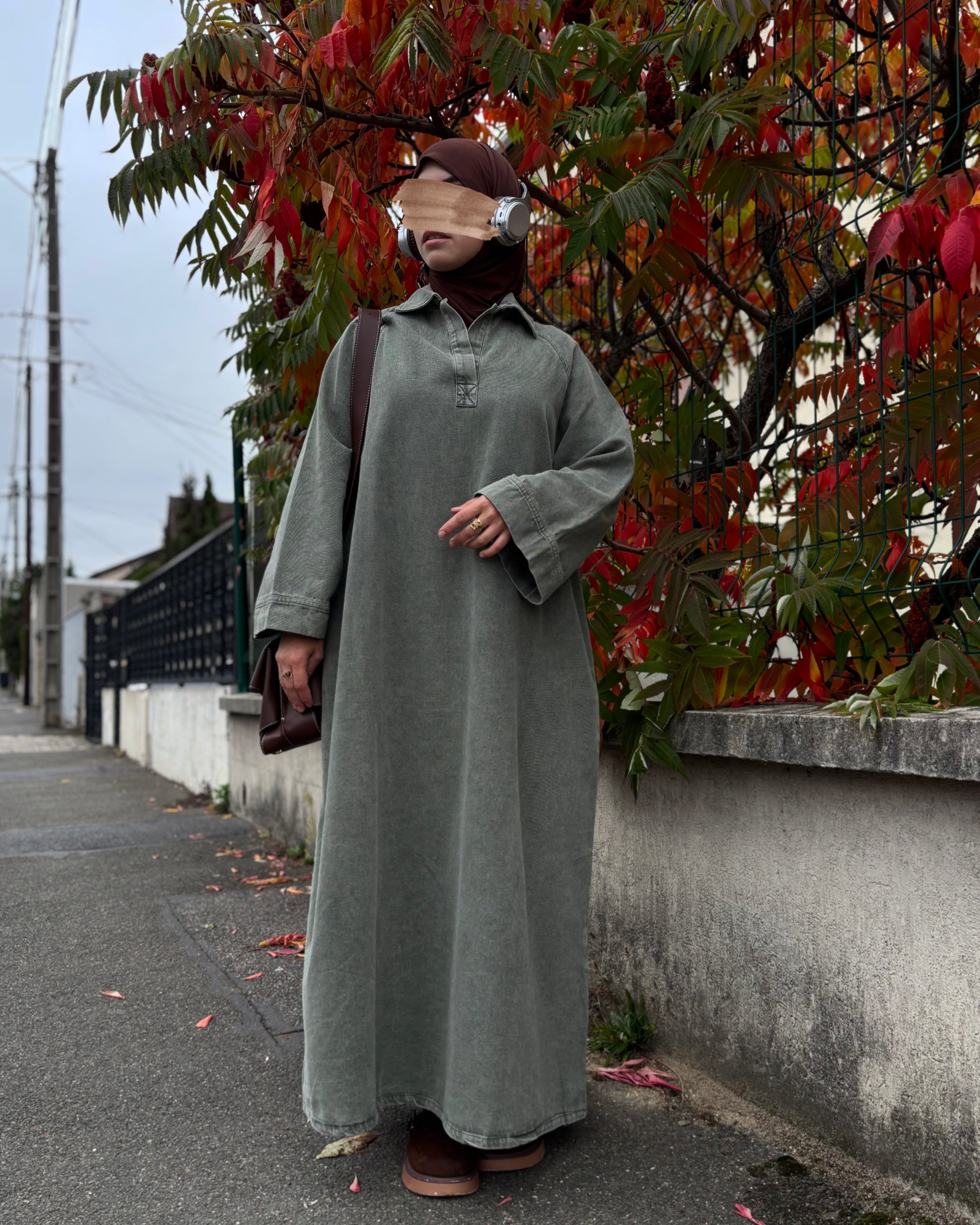 Abaya Denim Grande Taille 100% Coton – Élégante & Moderne | Modest Fashion Curve