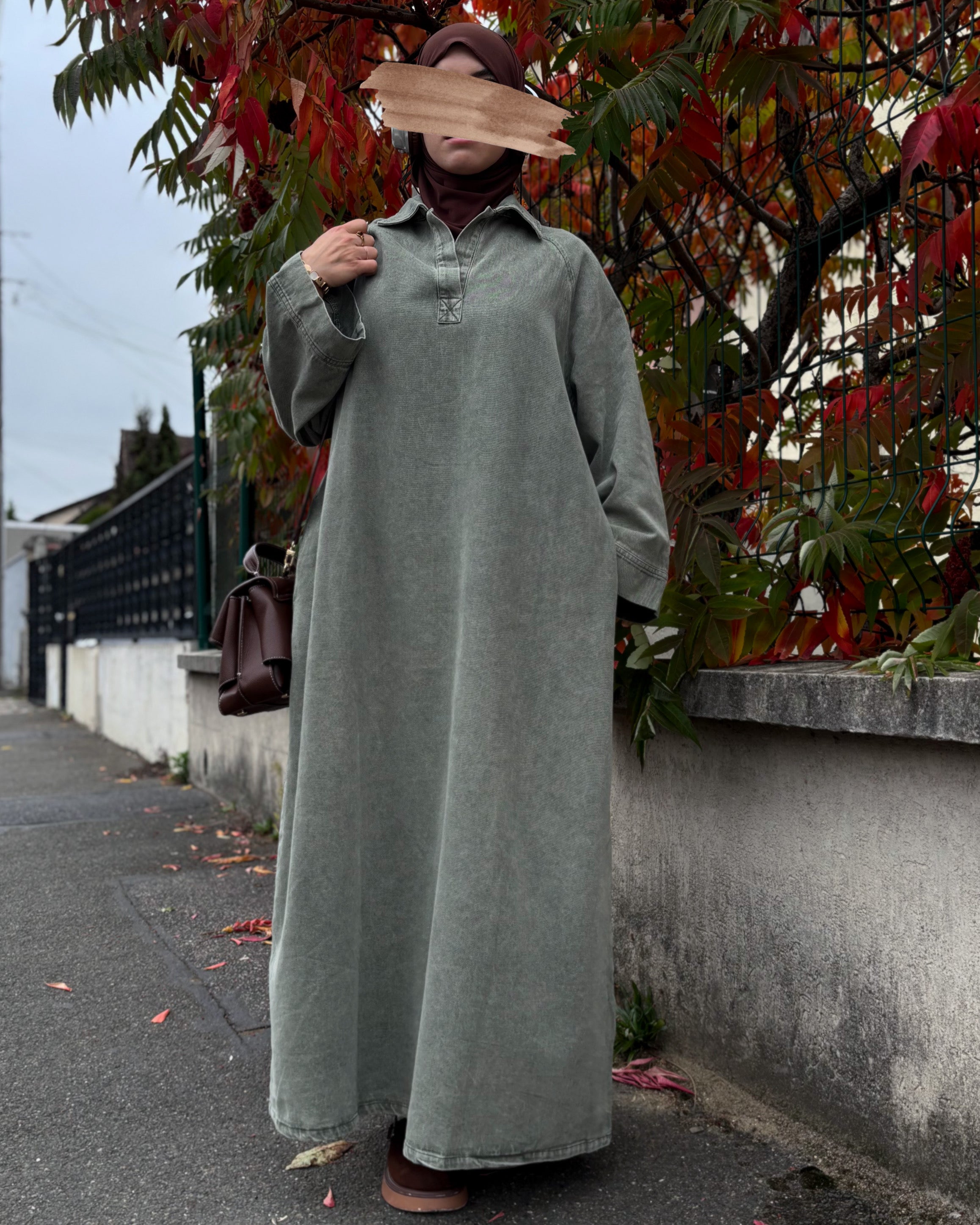 Abaya Denim Grande Taille 100% Coton – Élégante & Moderne | Modest Fashion Curve