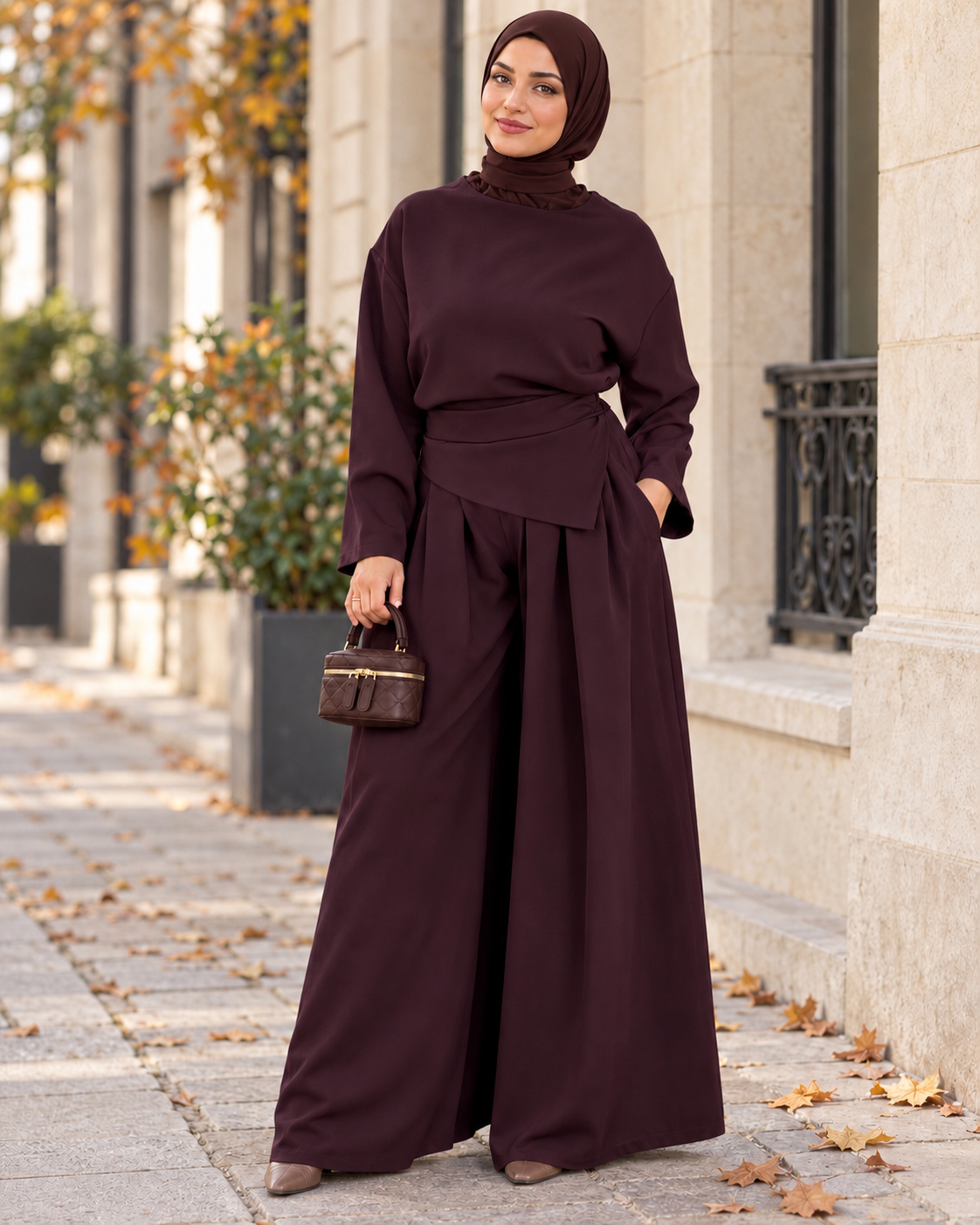 Ensemble Modest Tunique & Pantalon Wide Leg – Layering