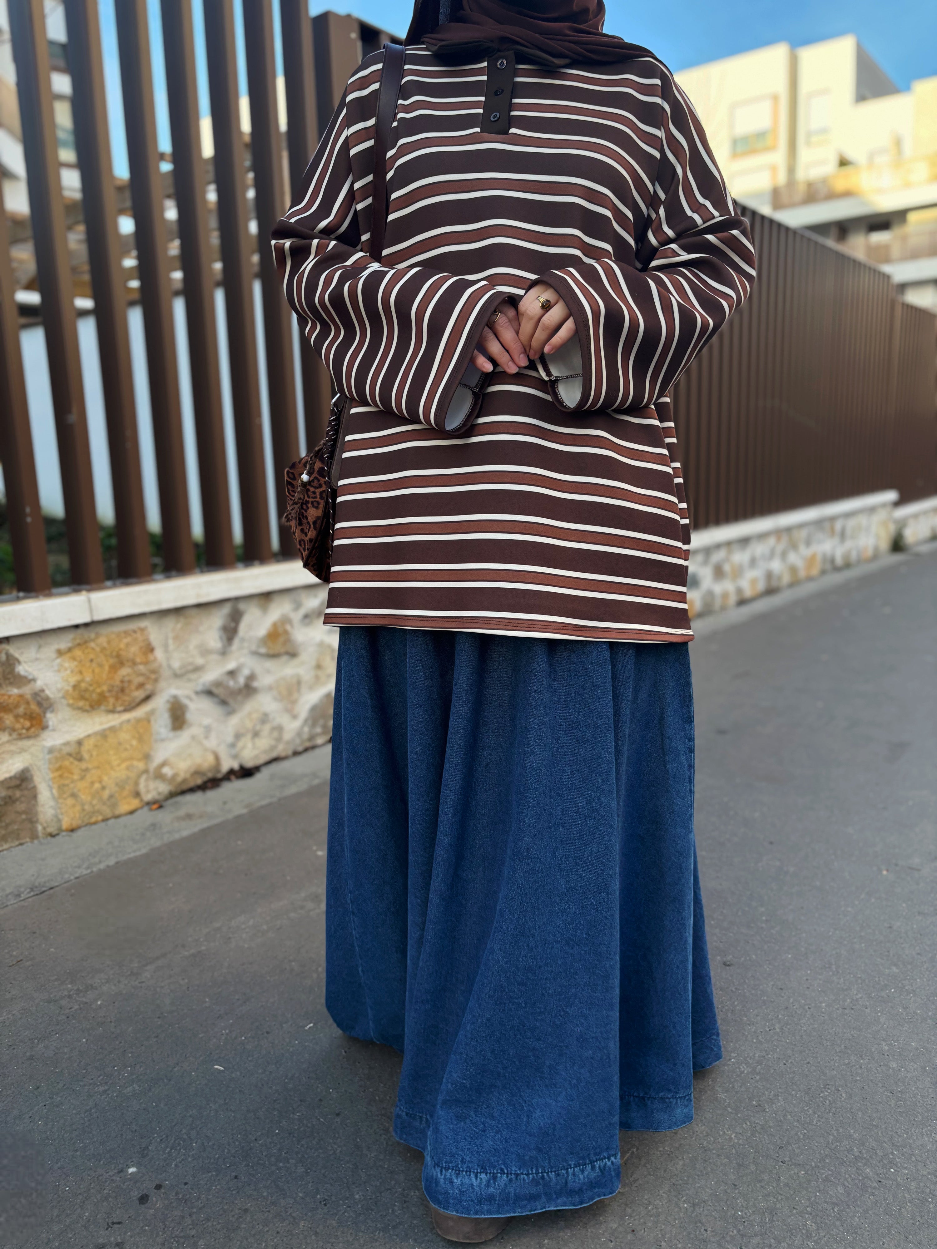 Jupe longue en jean 100% coton – Coupe large