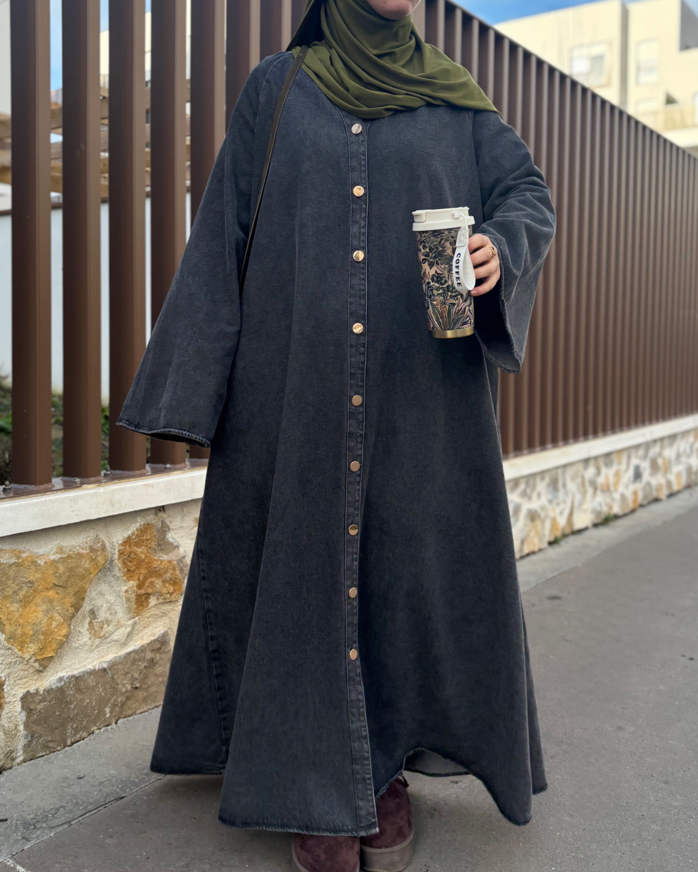 Abaya en jean 100% coton - Modest fashion