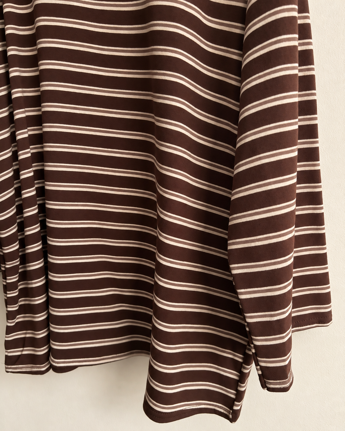 Tee-shirt long oversize à rayures – Manches longues