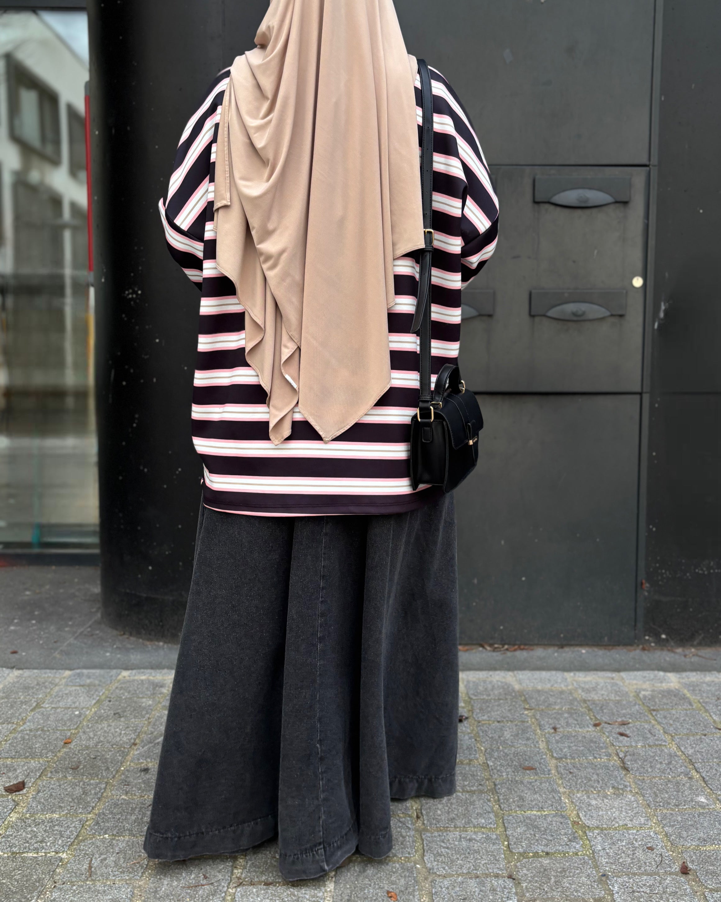 Polo manches longues rayé – Coupe oversize