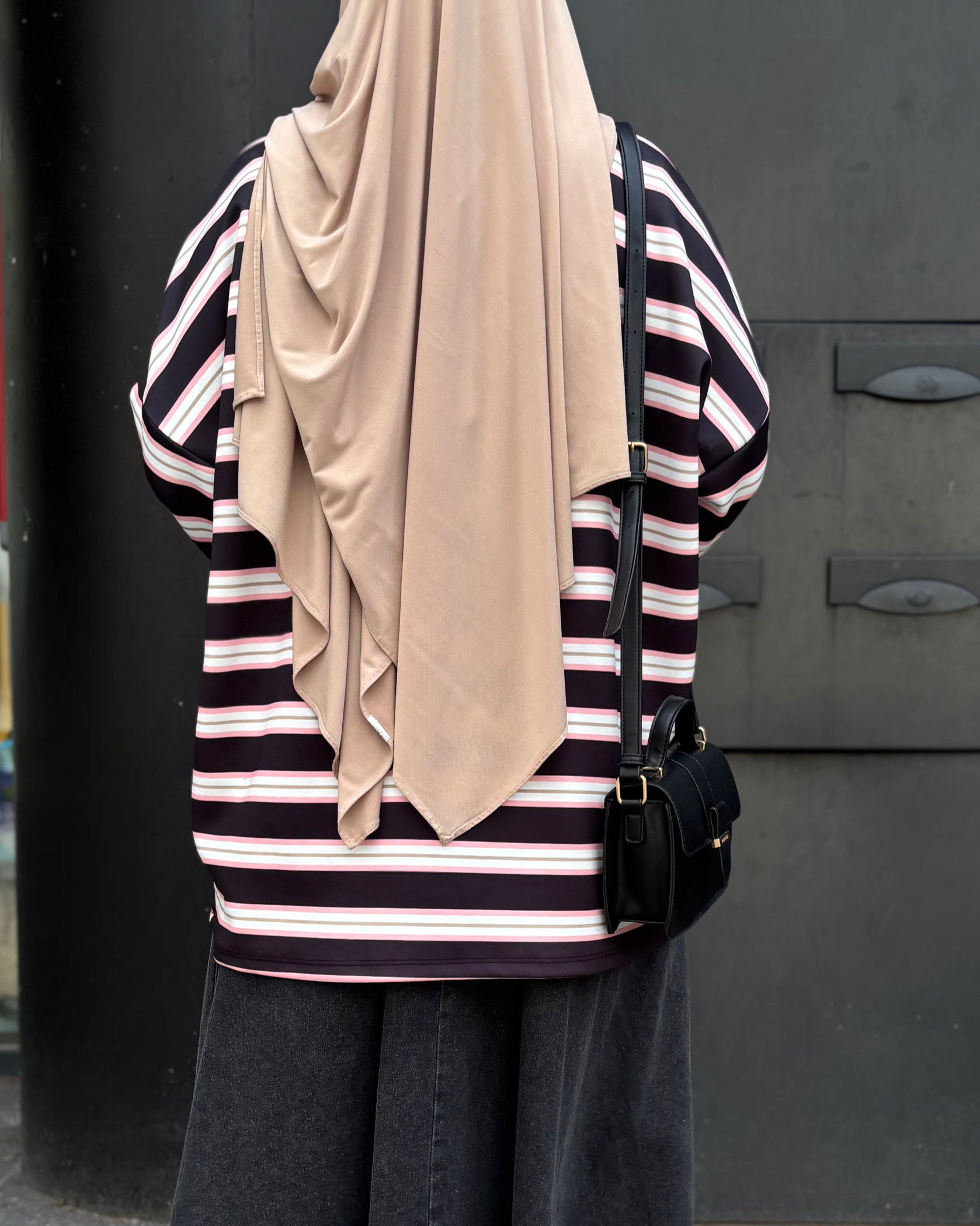 Polo manches longues rayé – Coupe oversize