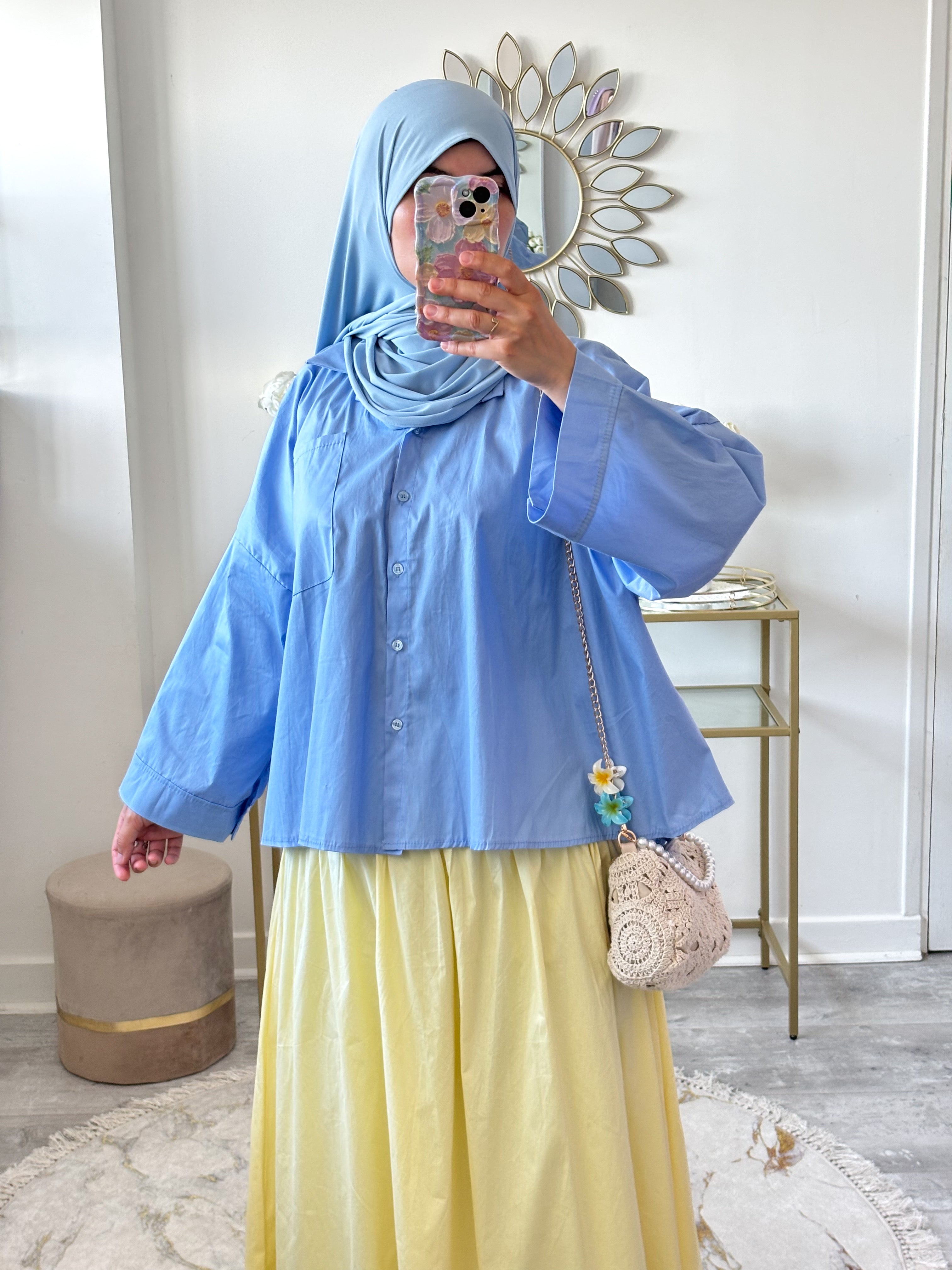 chemise en coton oversize tendance modeste