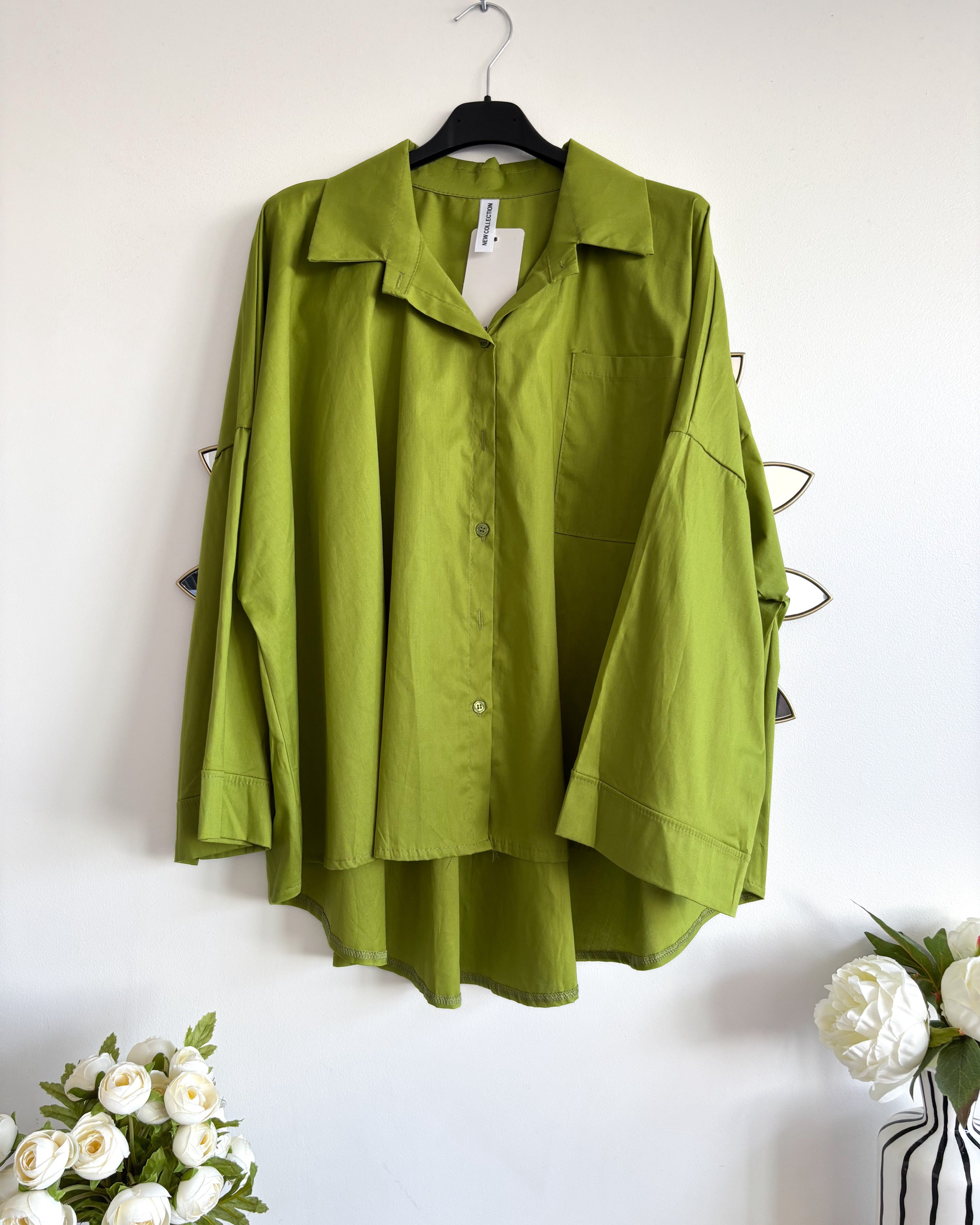 mode hijab chemise oversize olive
