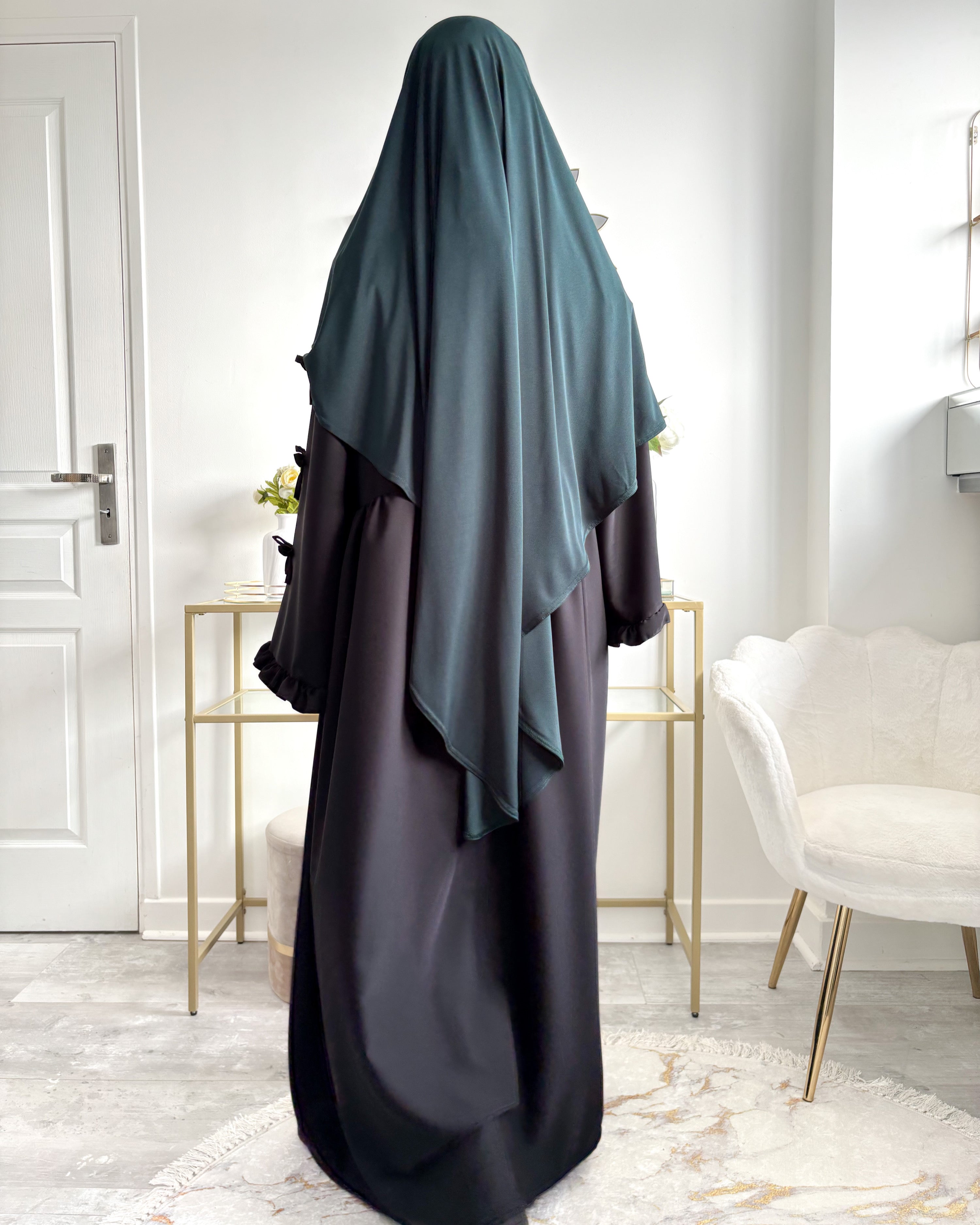 khimar maxi confortable pour femmes muuslmanes vert sapin