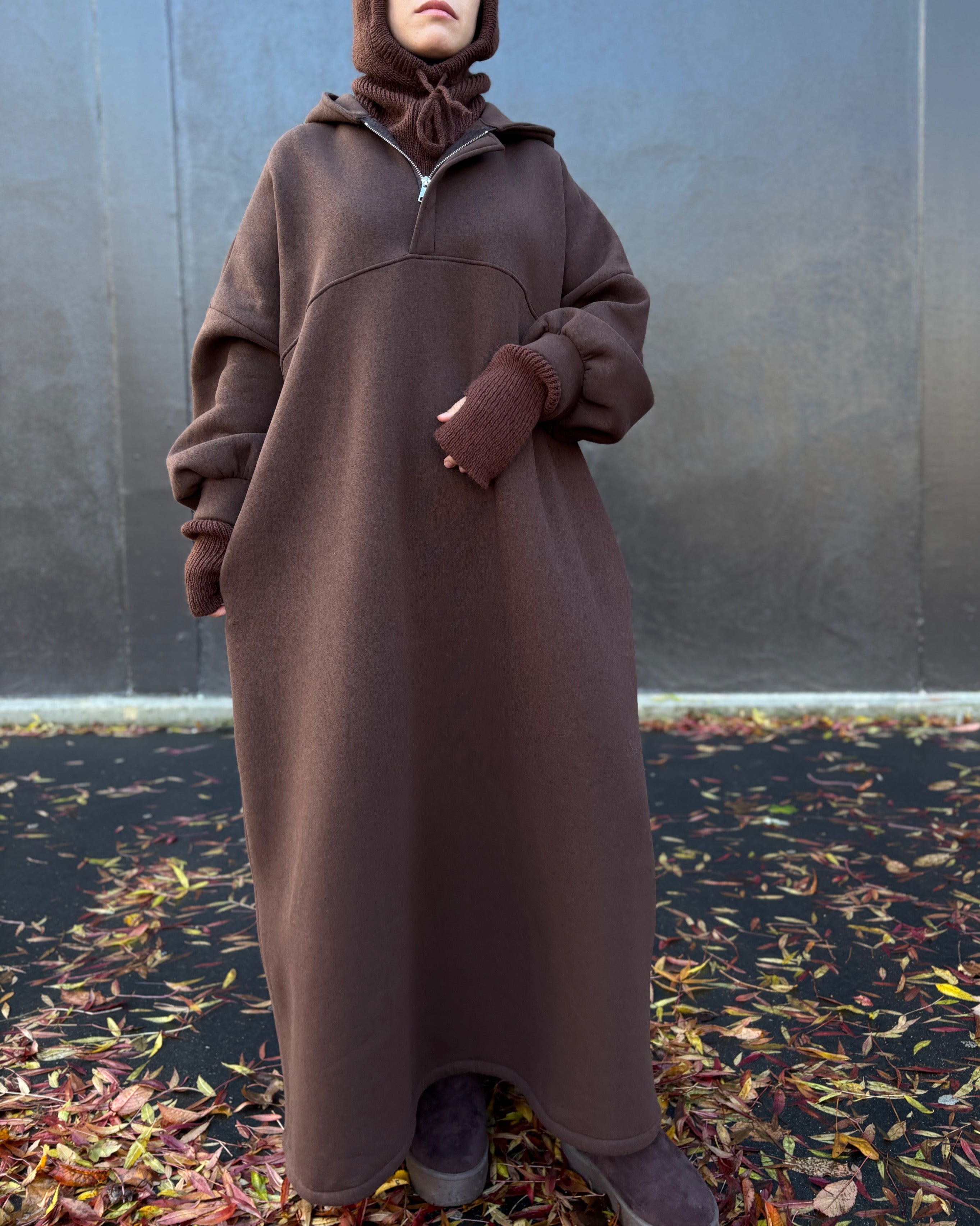 Sweat maxi moltonné oversize chocolat Anika Boutique