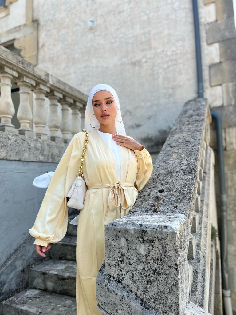 Kimono Satiné manches bouffantes