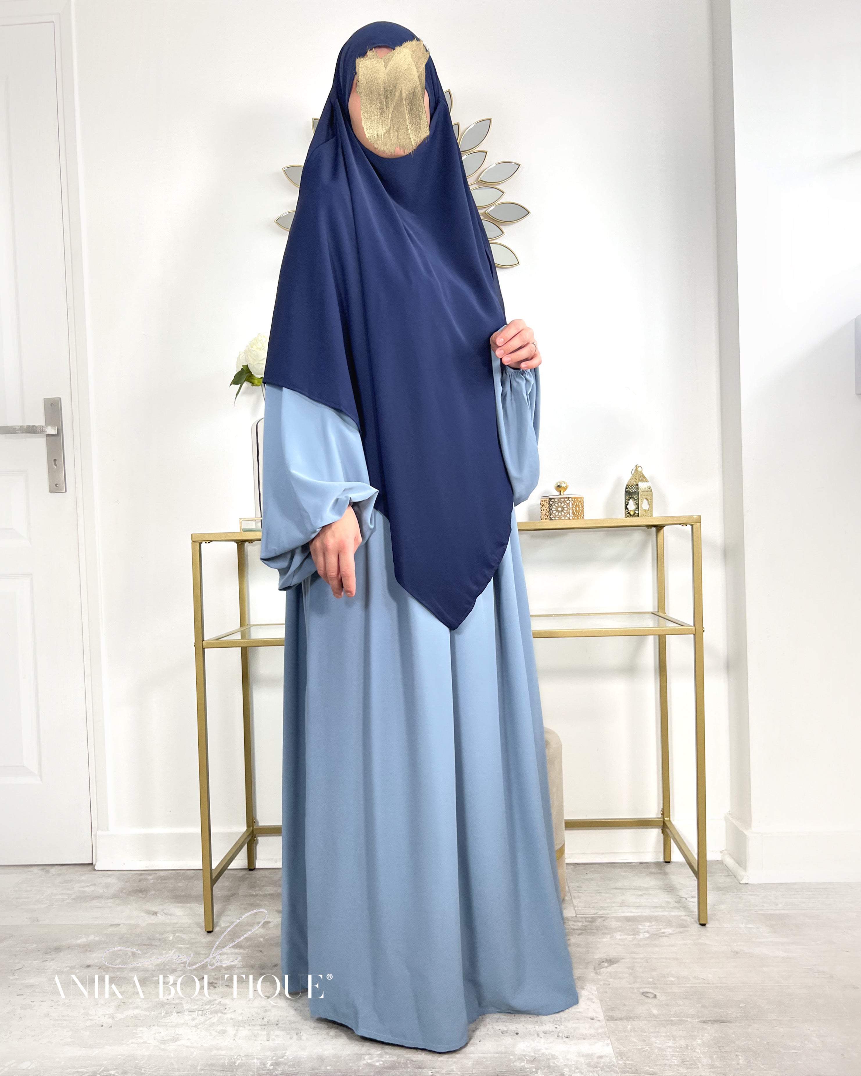 Khimar moyen 2 voiles bi-matière