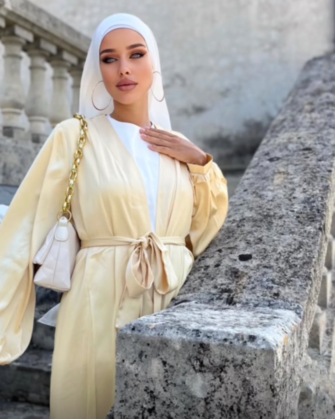 Kimono Satiné manches bouffantes