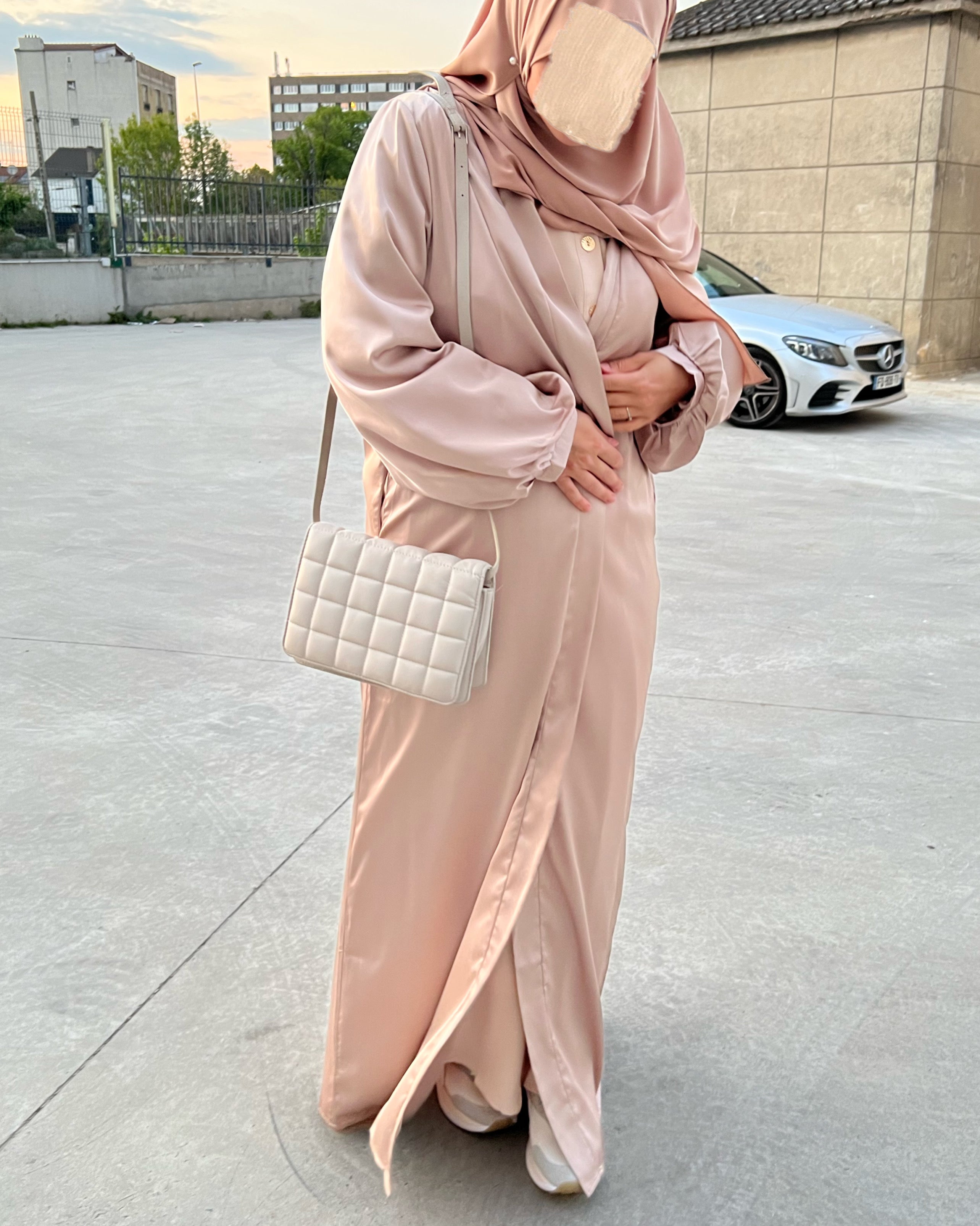 Kimono Satiné manches bouffantes